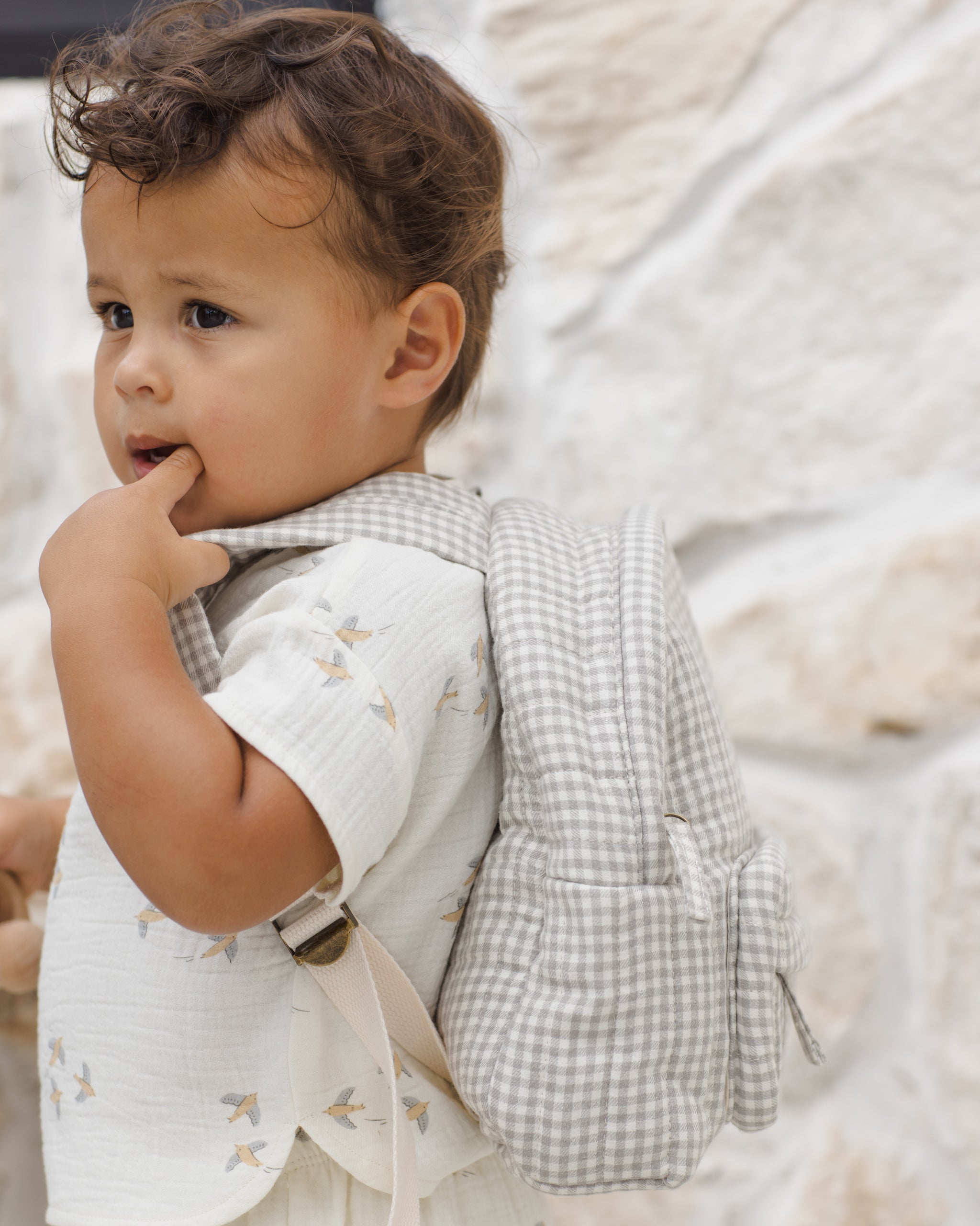 Mini Backpack Sage Gingham - Rylee + Cru | Kids Clothes | Trendy Baby Clothes | Modern Infant Outfits |