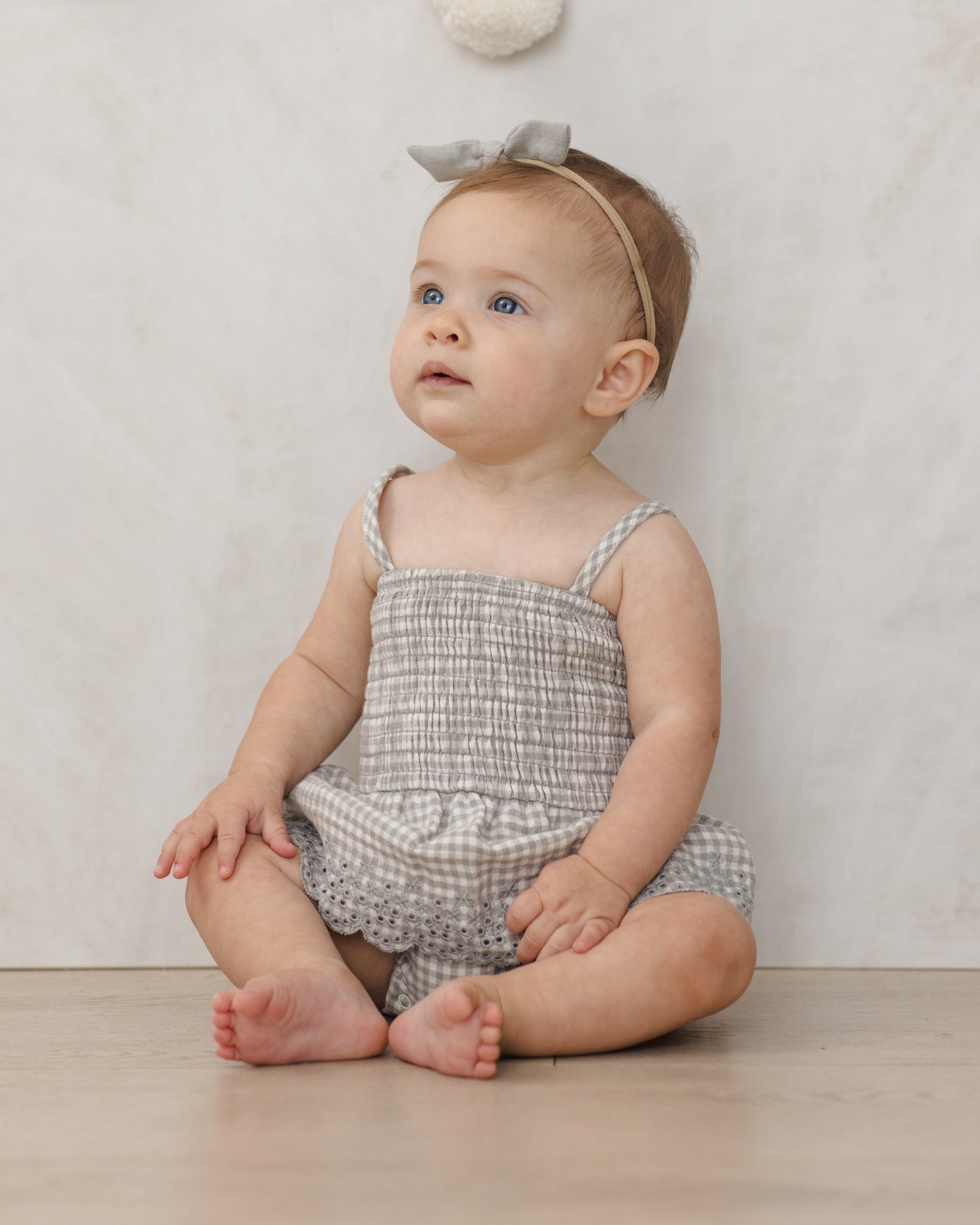 Smocked Skirted Romper Sage Gingham - Rylee + Cru | Kids Clothes | Trendy Baby Clothes | Modern Infant Outfits |