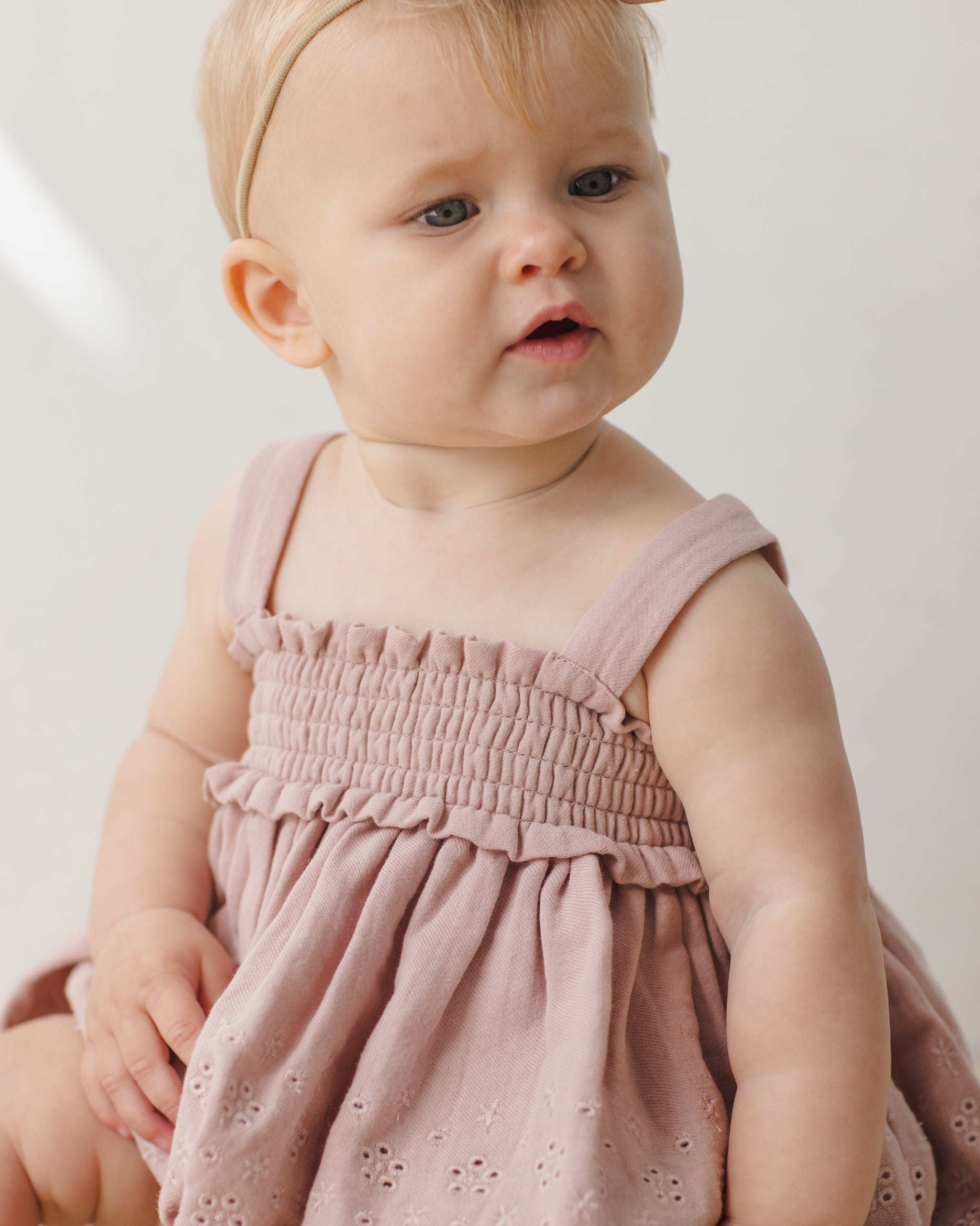 Mae Smocked Top + Bloomer Set Mauve - Rylee + Cru | Kids Clothes | Trendy Baby Clothes | Modern Infant Outfits |