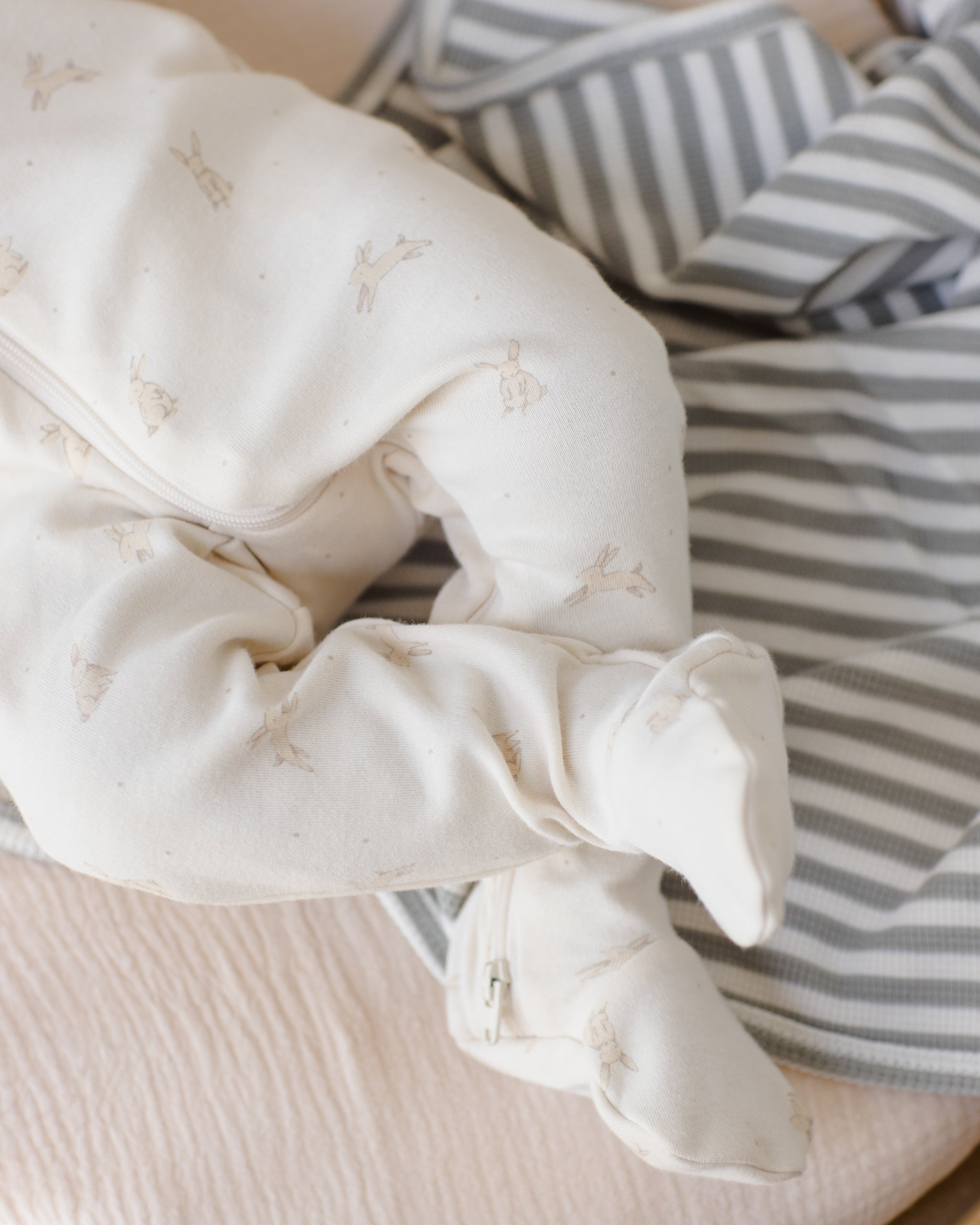 Zip Long Sleeve Sleeper Footie Bunnies - Rylee + Cru | Kids Clothes | Trendy Baby Clothes | Modern Infant Outfits |