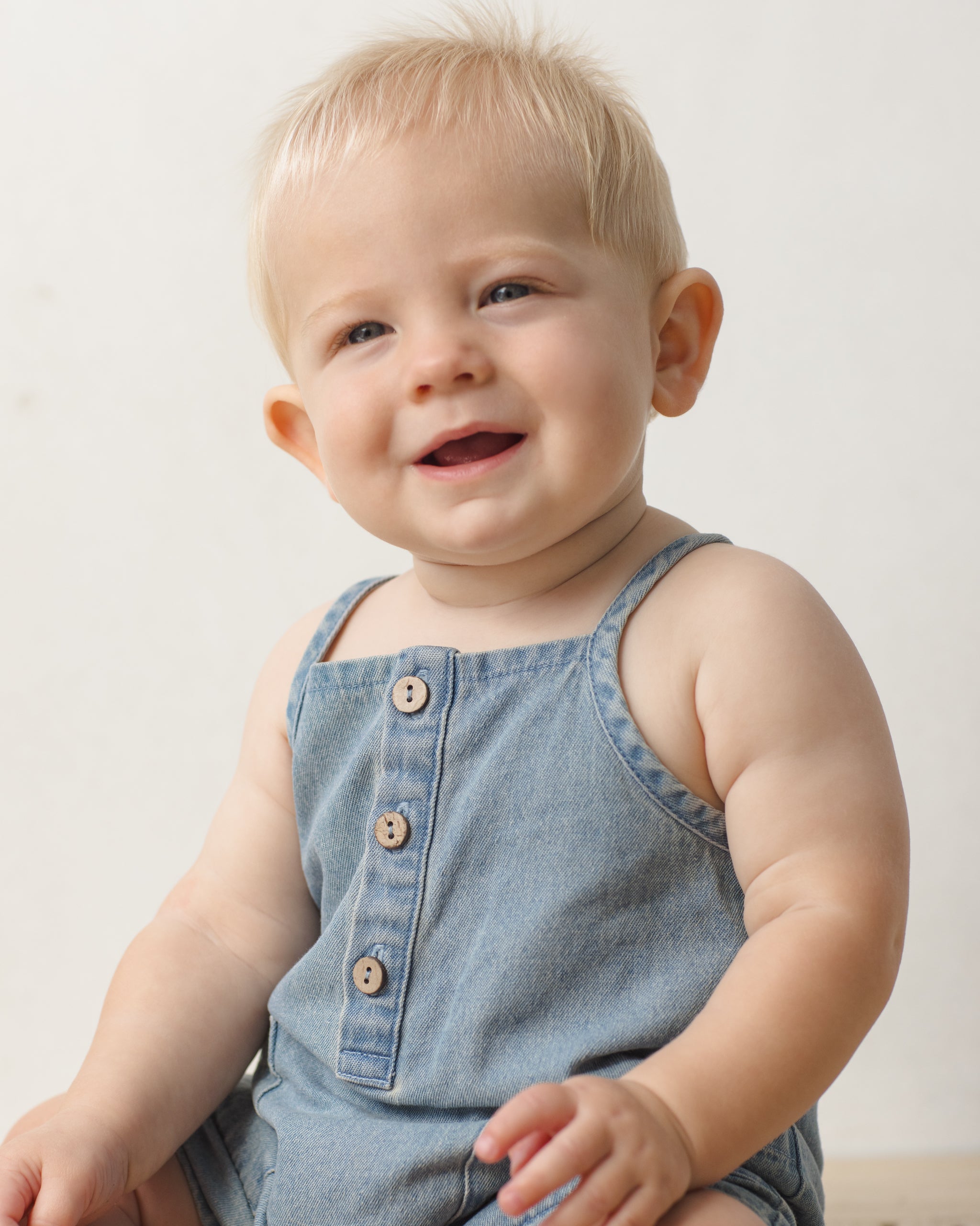 Oakley Romper Chambray - Rylee + Cru | Kids Clothes | Trendy Baby Clothes | Modern Infant Outfits |