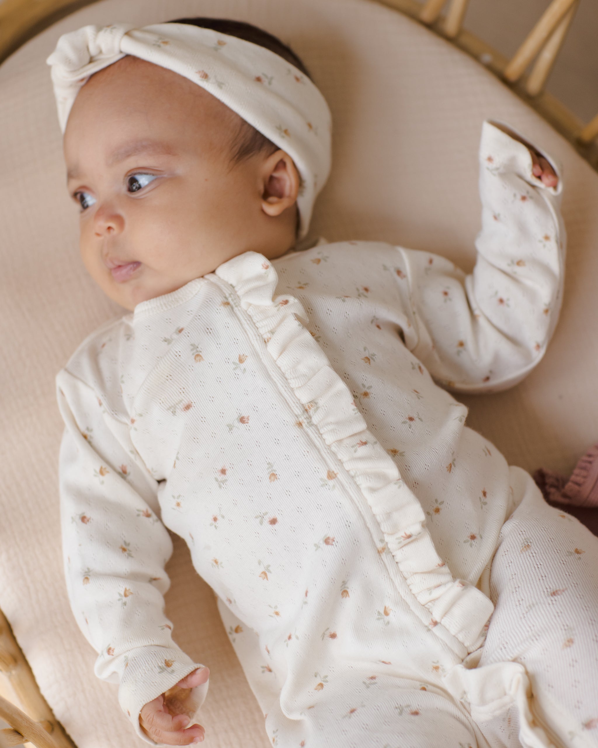 Pointelle Knotted Headband Petit Fleur - Rylee + Cru | Kids Clothes | Trendy Baby Clothes | Modern Infant Outfits |