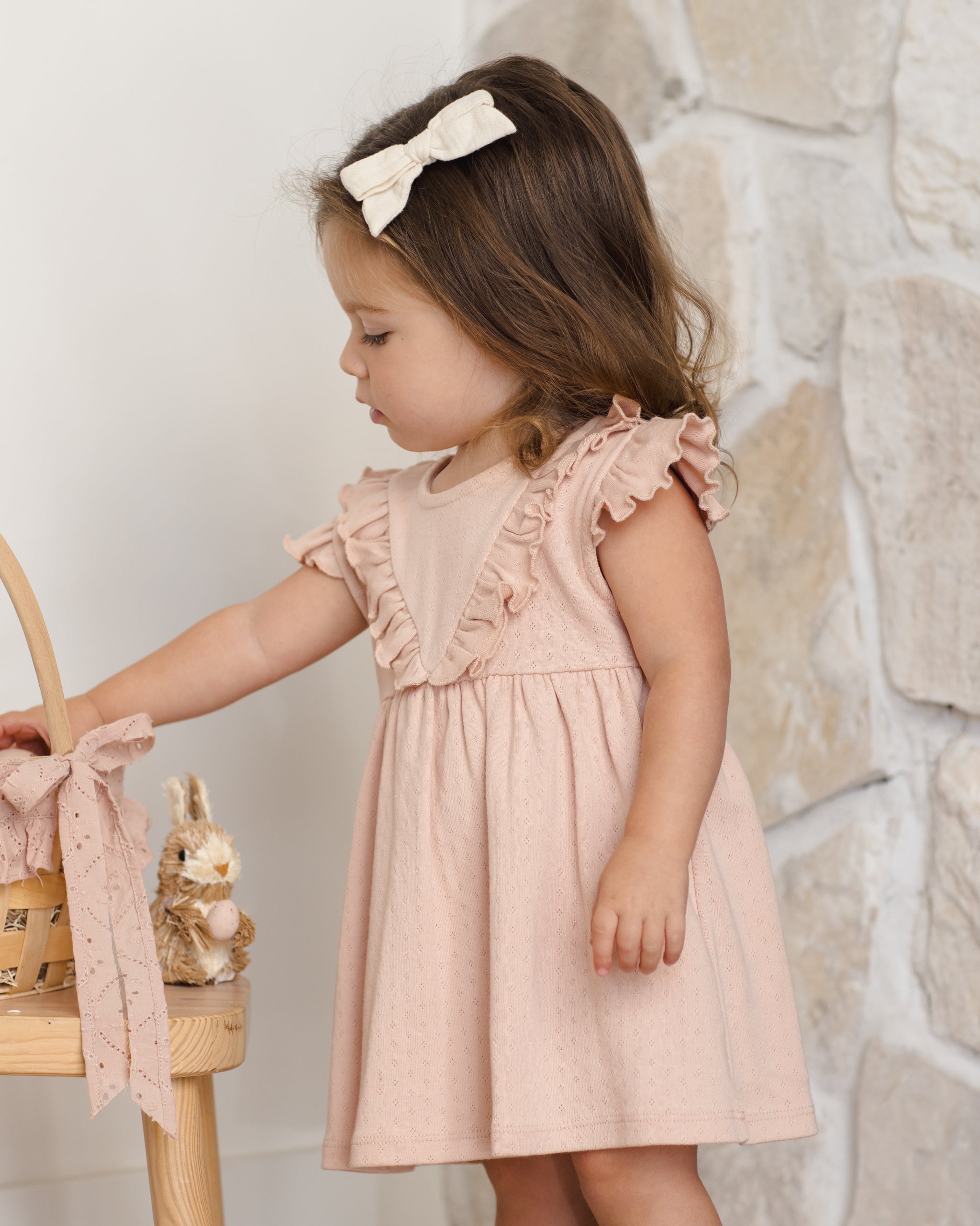 Sleeveless Ruffle V Dress Melon - Rylee + Cru | Kids Clothes | Trendy Baby Clothes | Modern Infant Outfits |