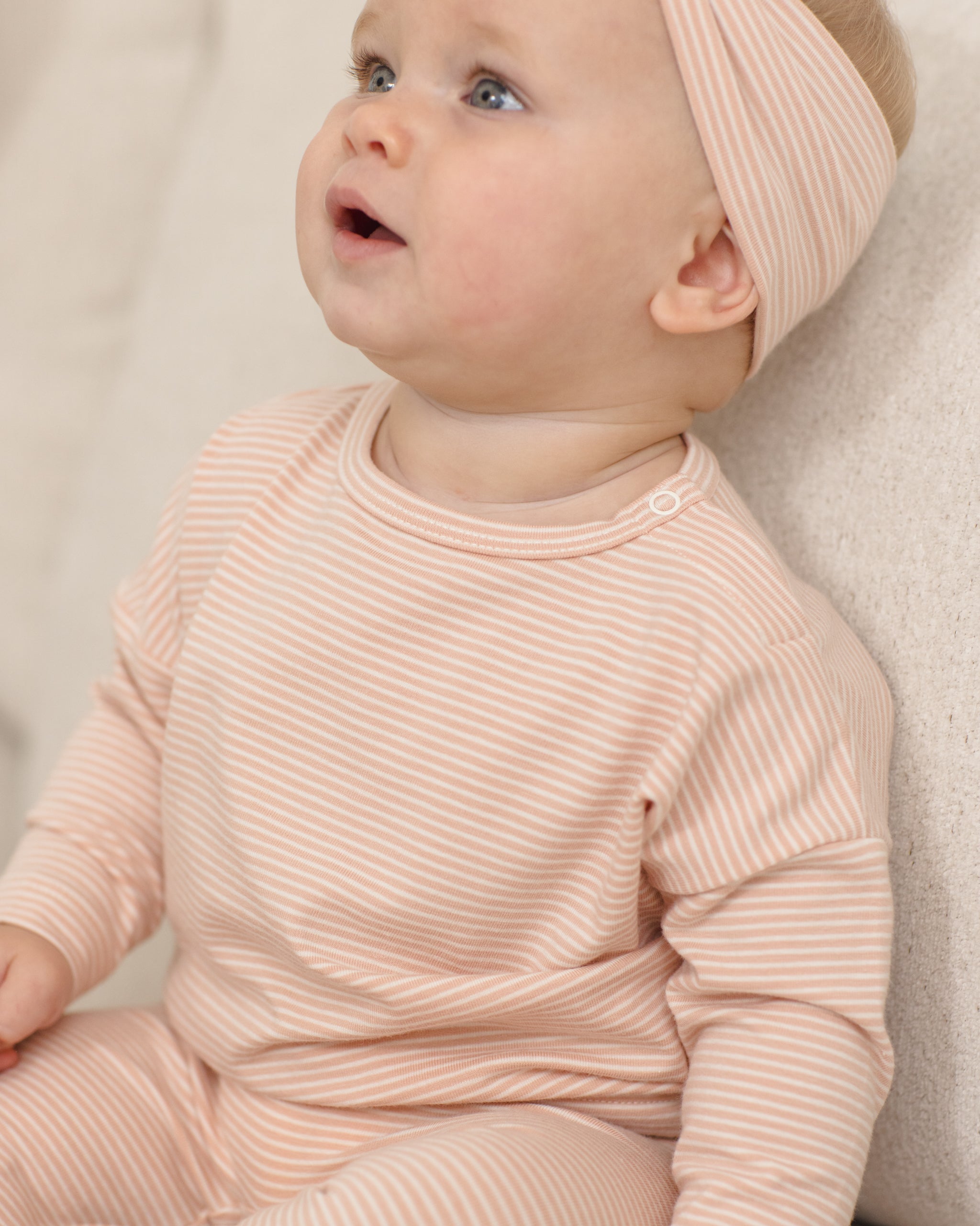 Drawstring Pant Melon Micro Stripe - Rylee + Cru | Kids Clothes | Trendy Baby Clothes | Modern Infant Outfits |