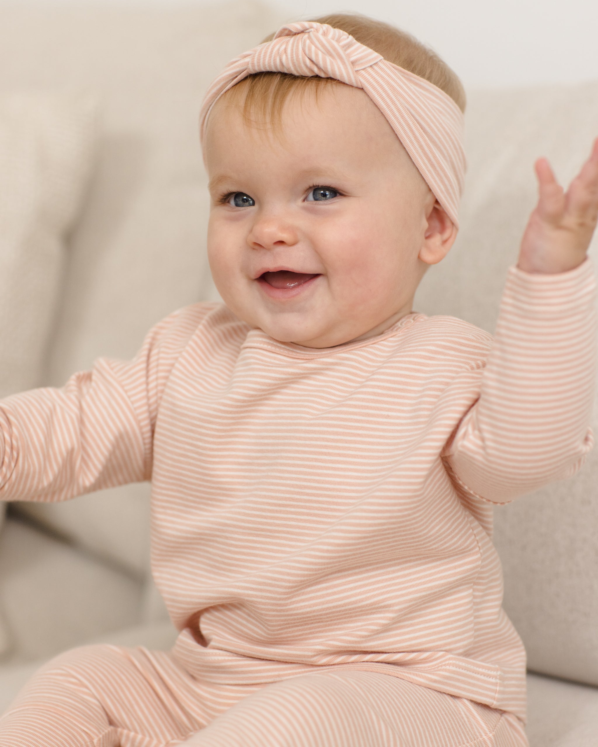 Long Sleeve Tee Melon Micro Stripe - Rylee + Cru | Kids Clothes | Trendy Baby Clothes | Modern Infant Outfits |