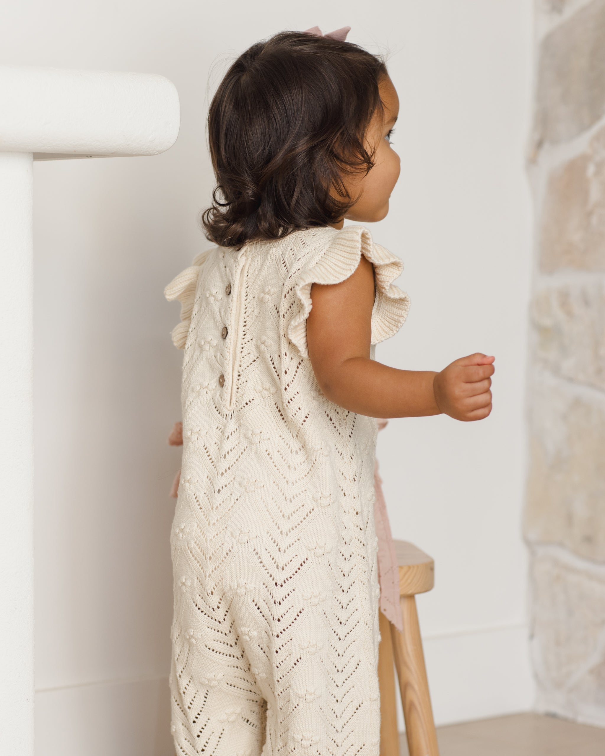 Mira Knit Romper Natural - Rylee + Cru | Kids Clothes | Trendy Baby Clothes | Modern Infant Outfits |
