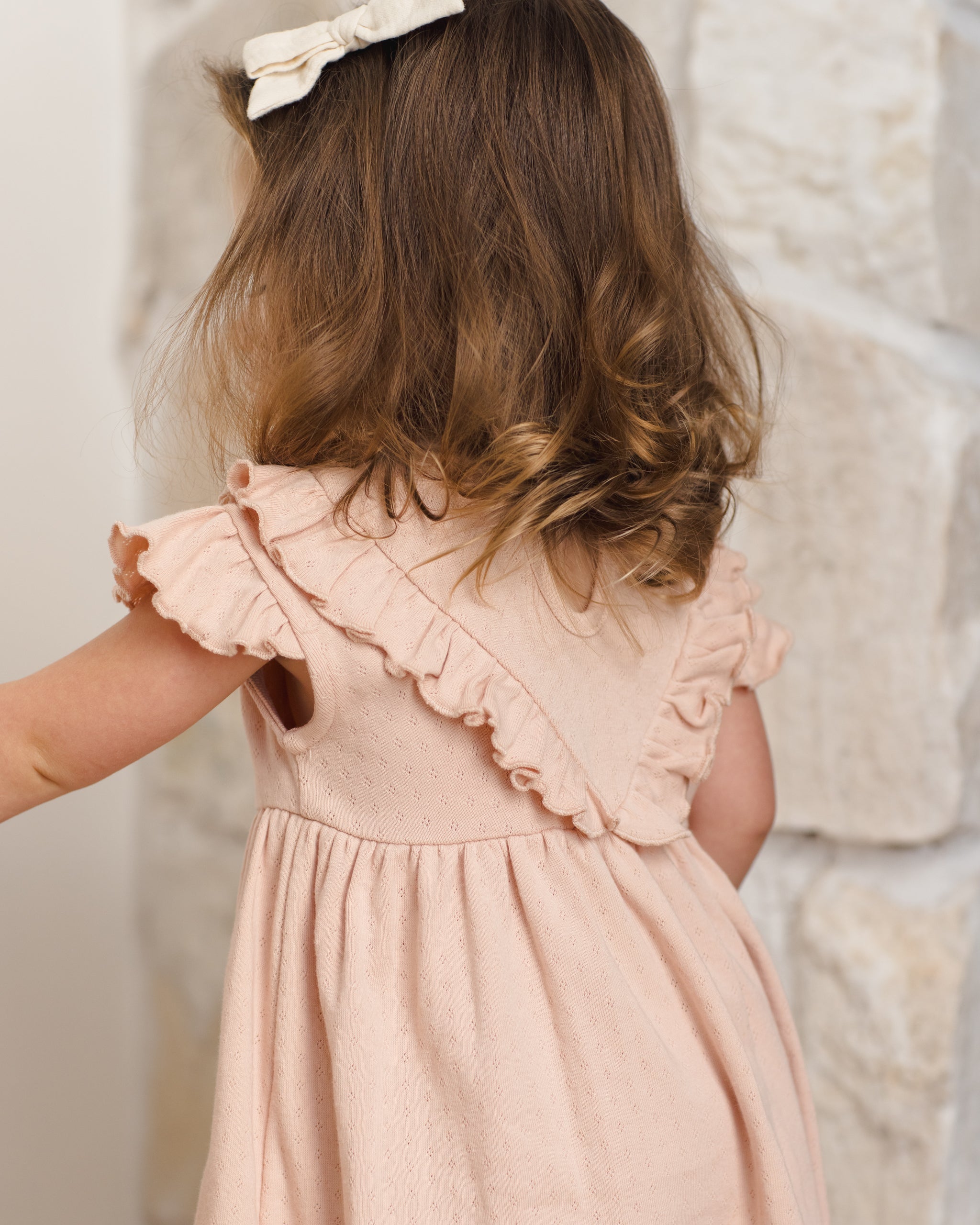 Sleeveless Ruffle V Dress Melon - Rylee + Cru | Kids Clothes | Trendy Baby Clothes | Modern Infant Outfits |