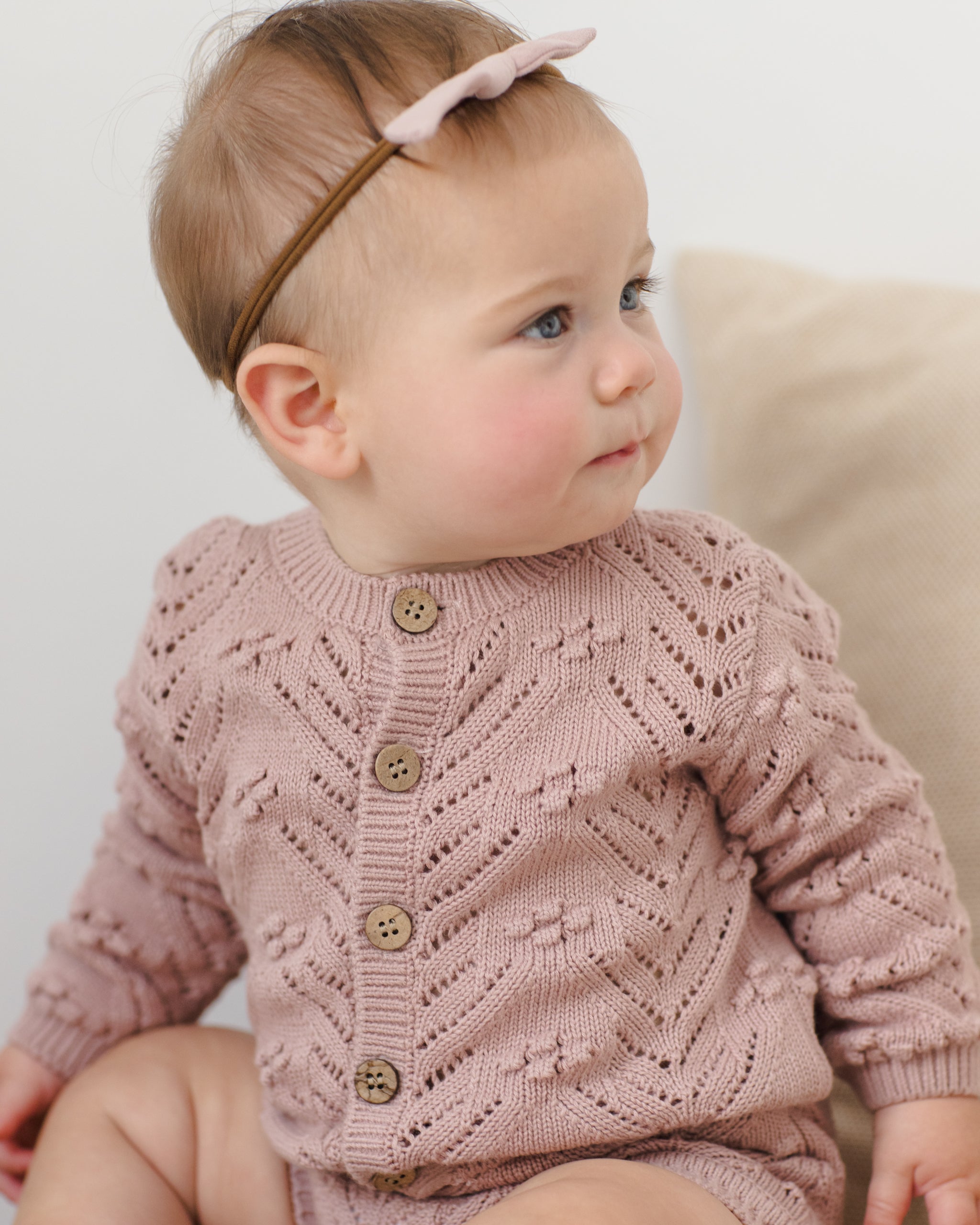 Knit Cardigan Mauve - Rylee + Cru | Kids Clothes | Trendy Baby Clothes | Modern Infant Outfits |