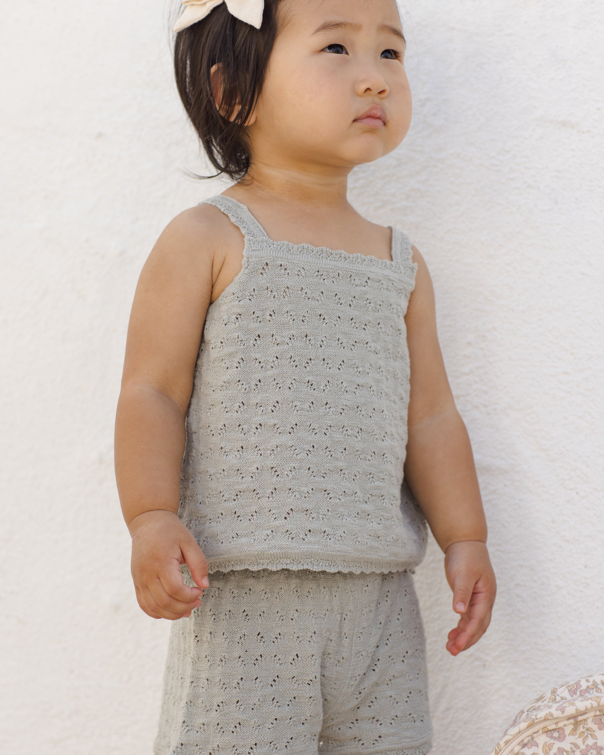 Pointelle Tank + Shortie Set Sage - Rylee + Cru | Kids Clothes | Trendy Baby Clothes | Modern Infant Outfits |
