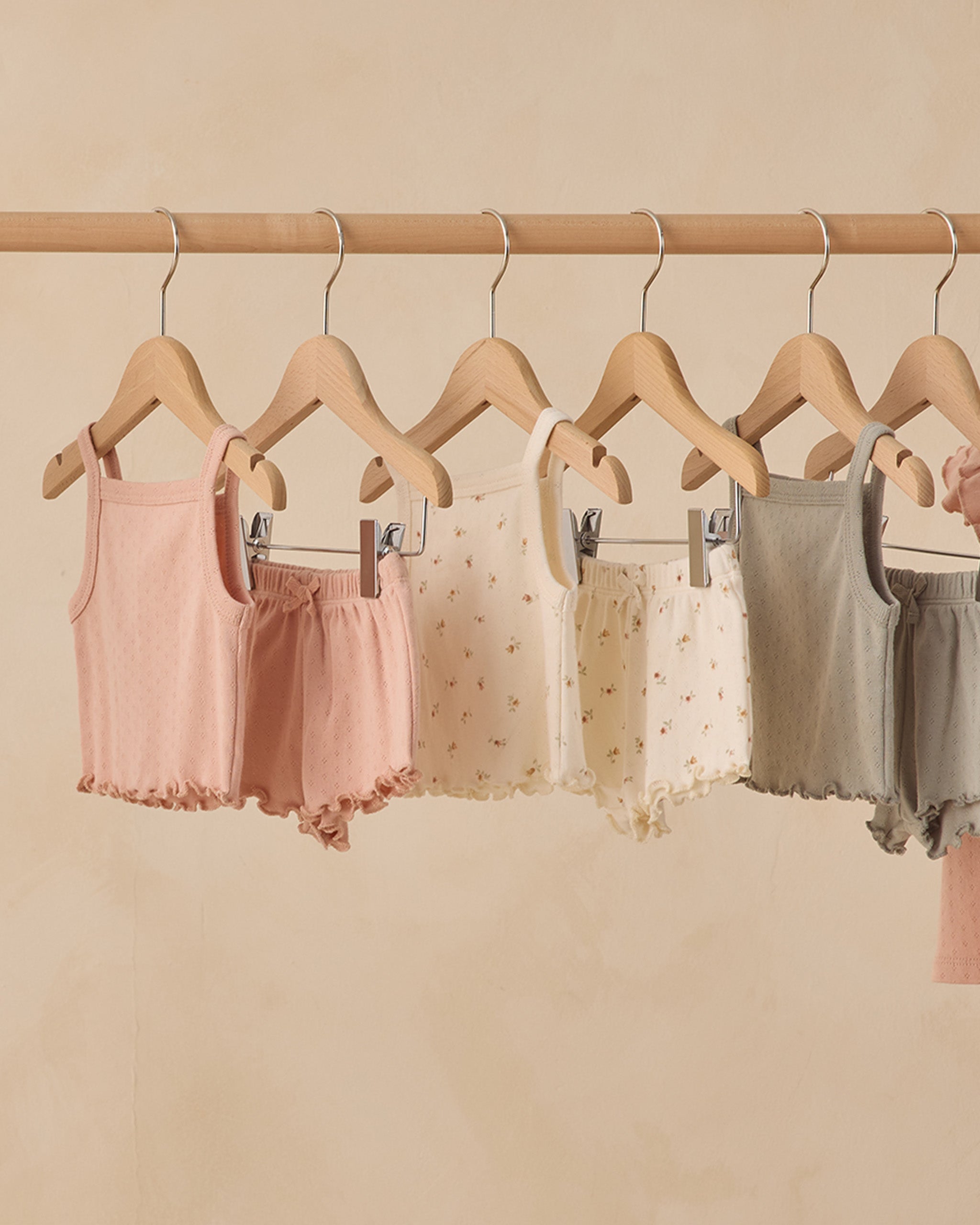 Pointelle Tank + Shortie Set Petit Fleur - Rylee + Cru | Kids Clothes | Trendy Baby Clothes | Modern Infant Outfits |