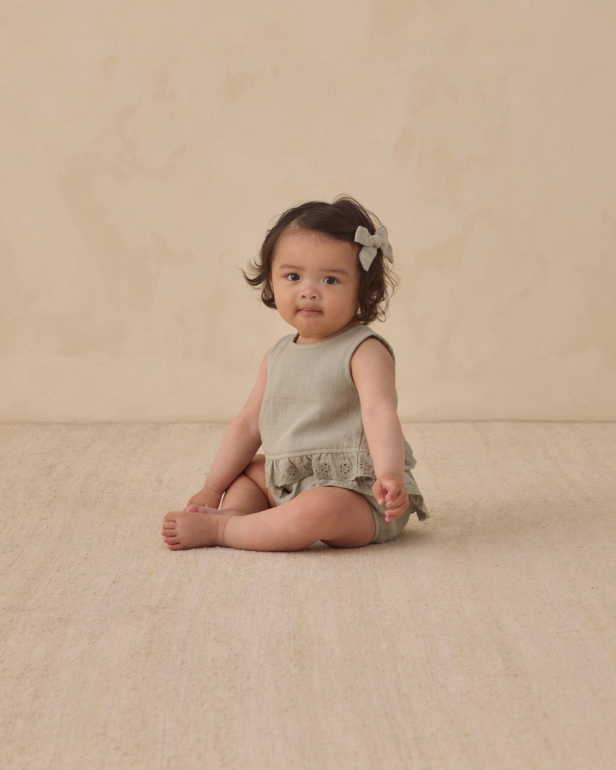 Ruffled Tulip Top + Bloomer Set Sage - Rylee + Cru | Kids Clothes | Trendy Baby Clothes | Modern Infant Outfits |