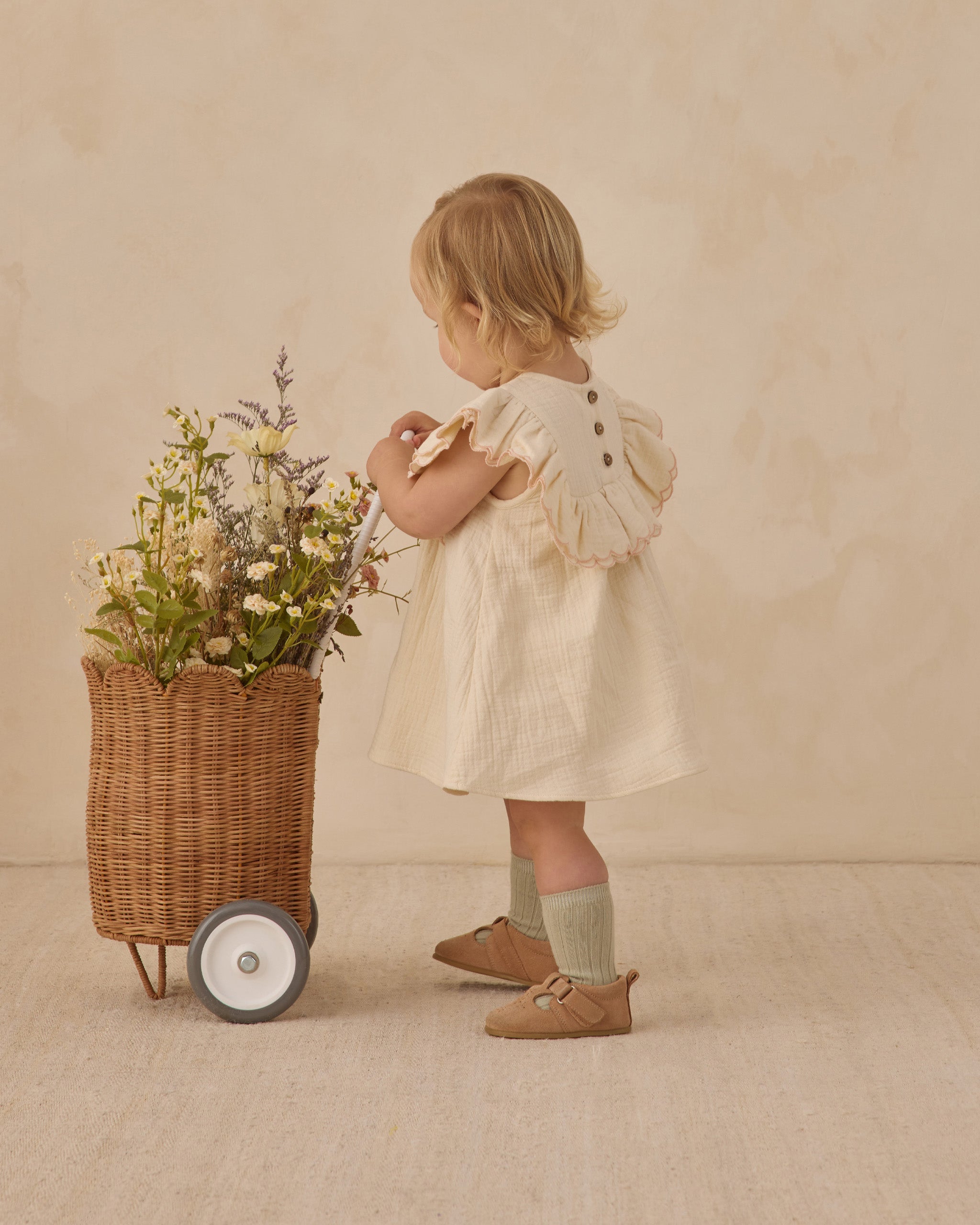 Lulu Dress Natural - Rylee + Cru | Kids Clothes | Trendy Baby Clothes | Modern Infant Outfits |