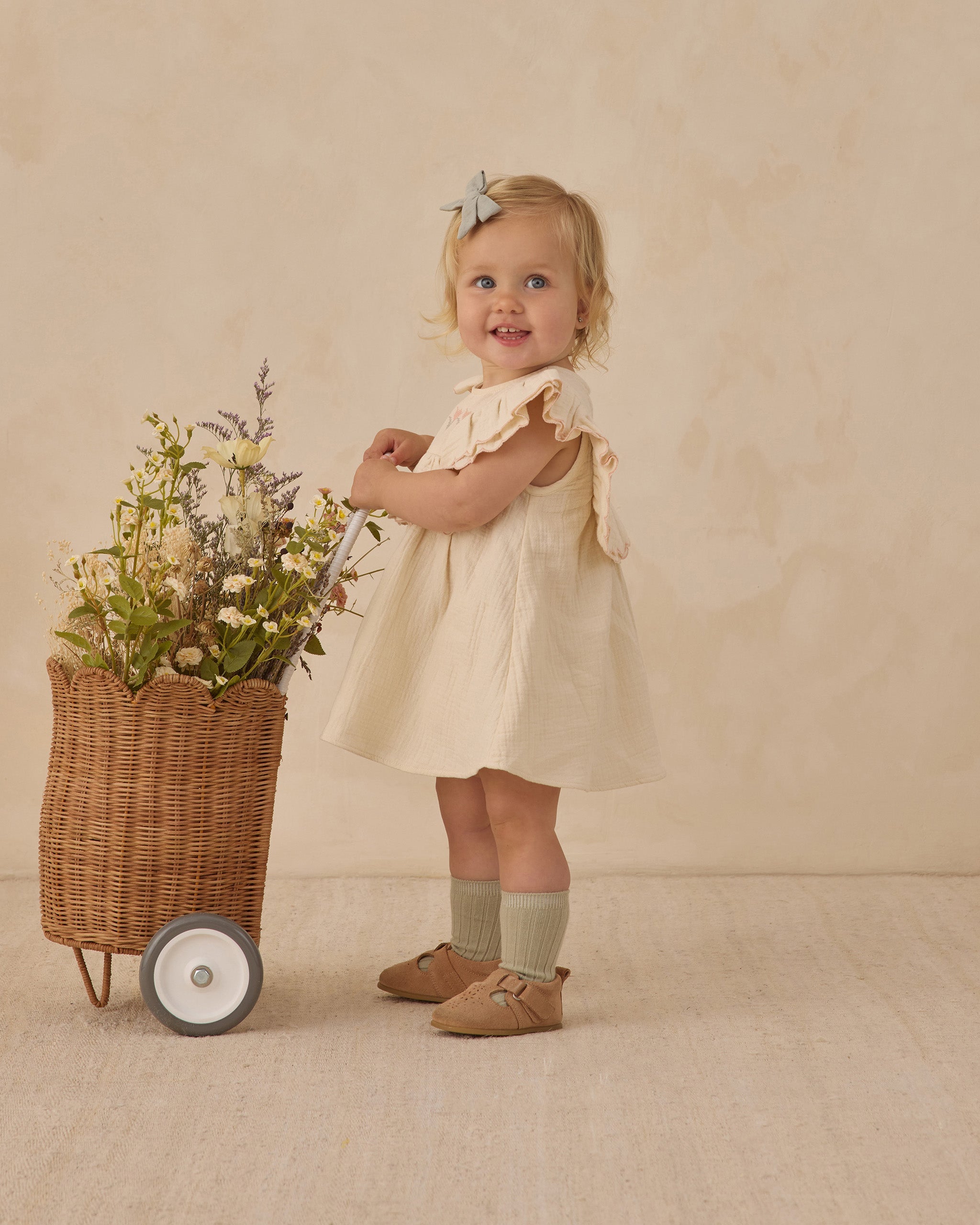 Lulu Dress Natural - Rylee + Cru | Kids Clothes | Trendy Baby Clothes | Modern Infant Outfits |