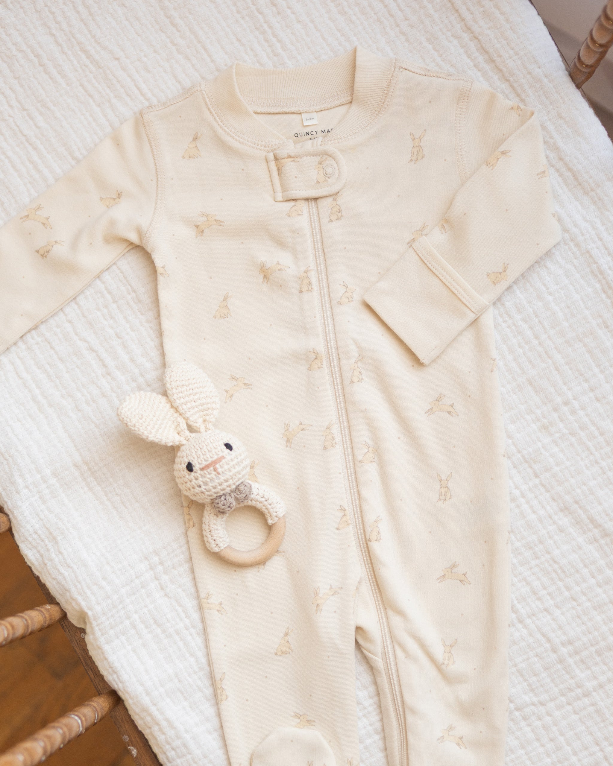 Zip Long Sleeve Sleeper Footie Bunnies - Rylee + Cru | Kids Clothes | Trendy Baby Clothes | Modern Infant Outfits |