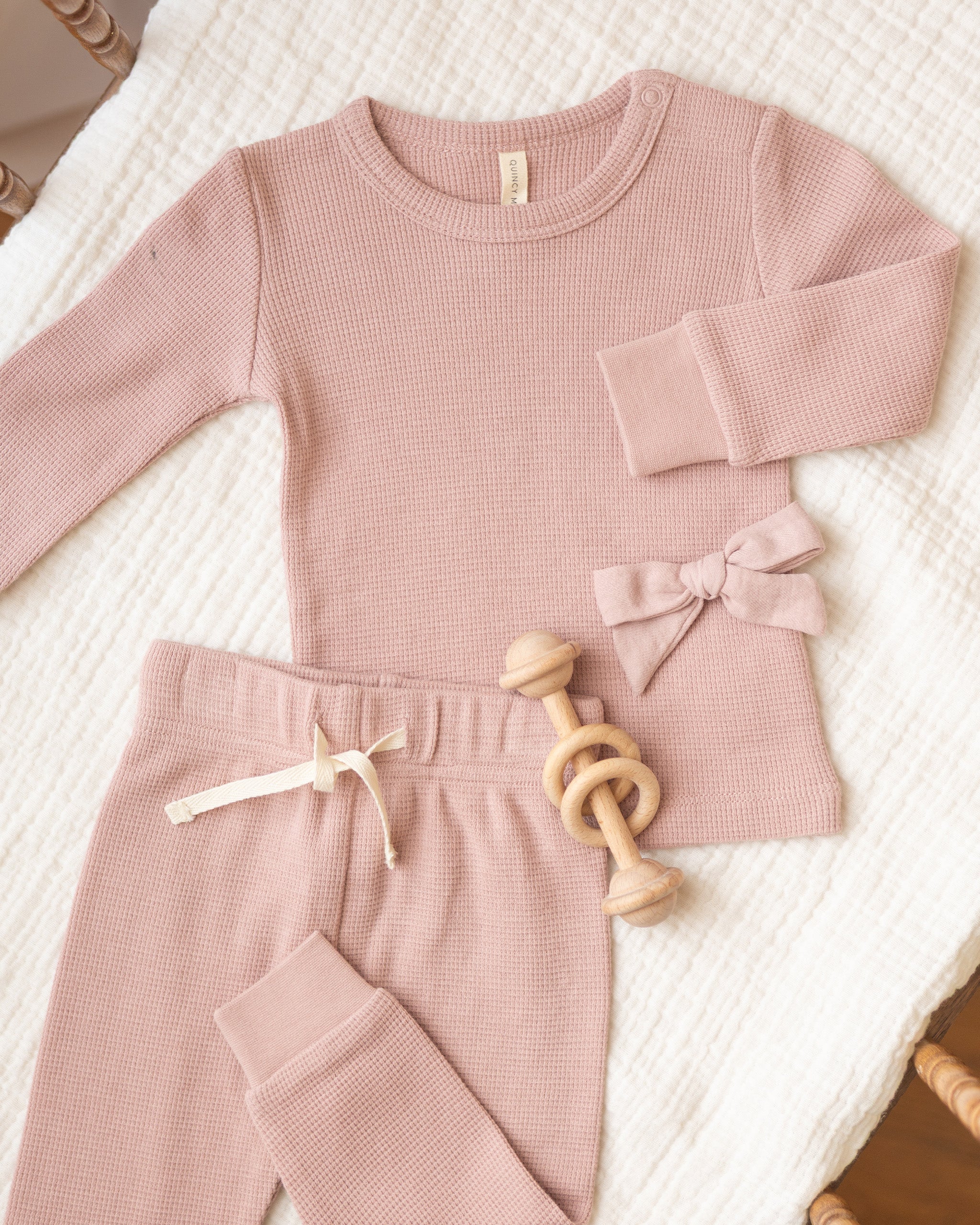 Waffle Top Pant Set Mauve - Rylee + Cru | Kids Clothes | Trendy Baby Clothes | Modern Infant Outfits |