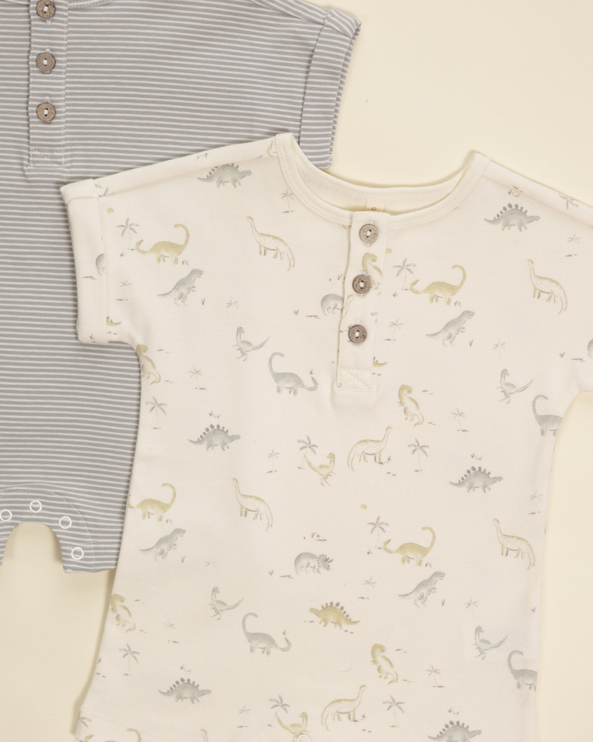 Short Sleeve One-Piece Dinosaur - Rylee + Cru | Kids Clothes | Trendy Baby Clothes | Modern Infant Outfits |