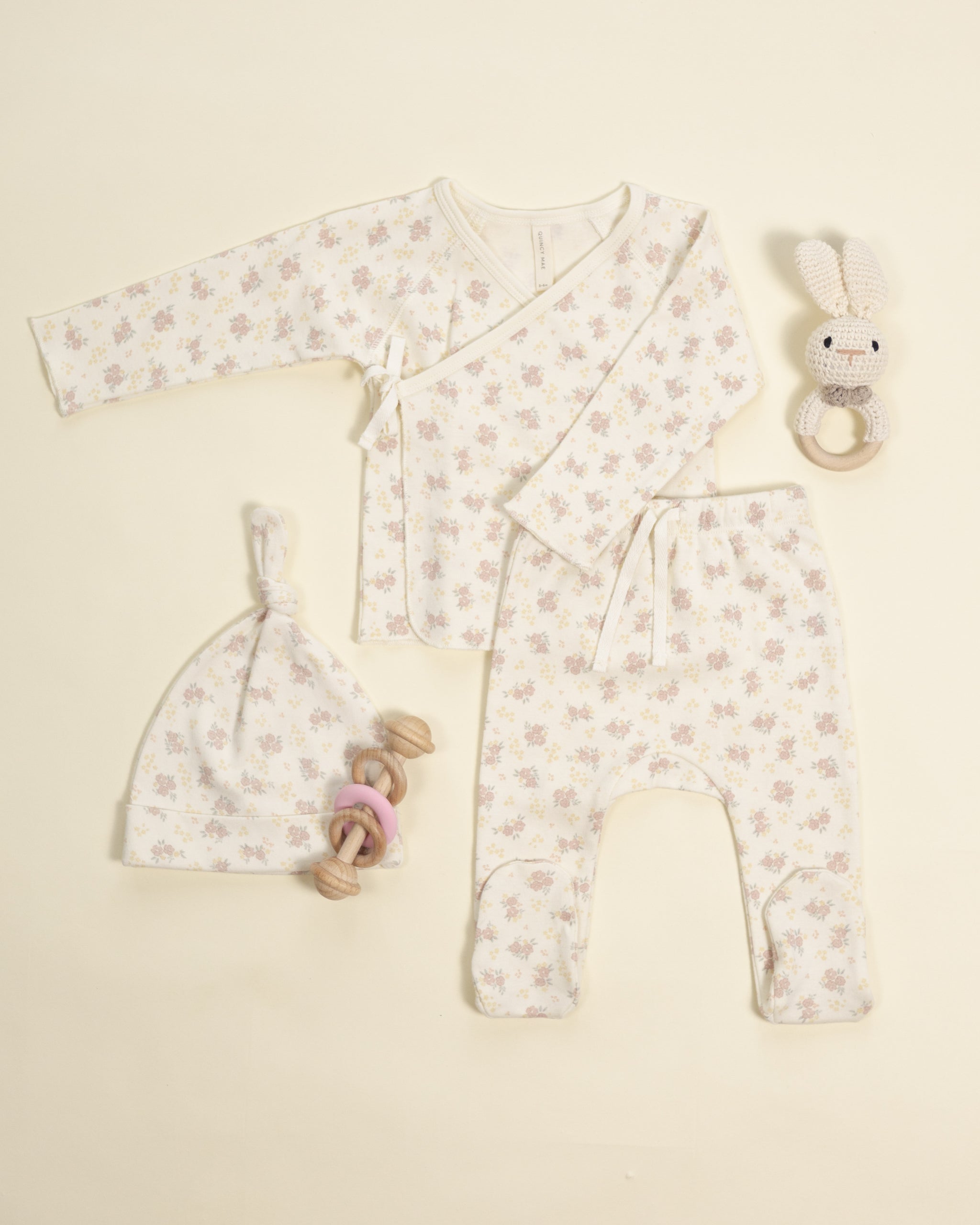 Wrap Top + Footed Pant Set Flower Field - Rylee + Cru | Kids Clothes | Trendy Baby Clothes | Modern Infant Outfits |
