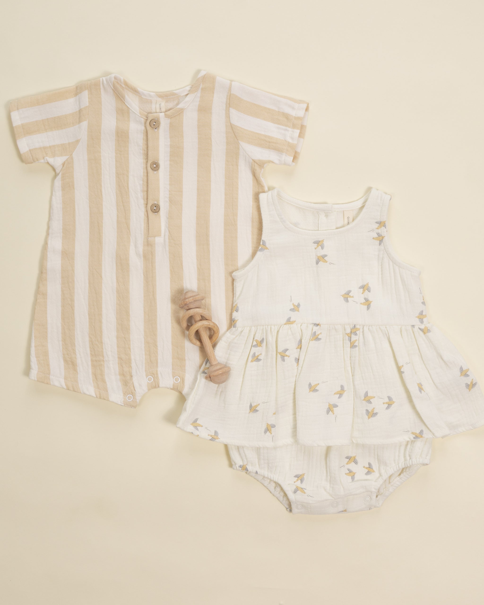 Short Sleeve Woven Romper Summer Stripe - Rylee + Cru | Kids Clothes | Trendy Baby Clothes | Modern Infant Outfits |