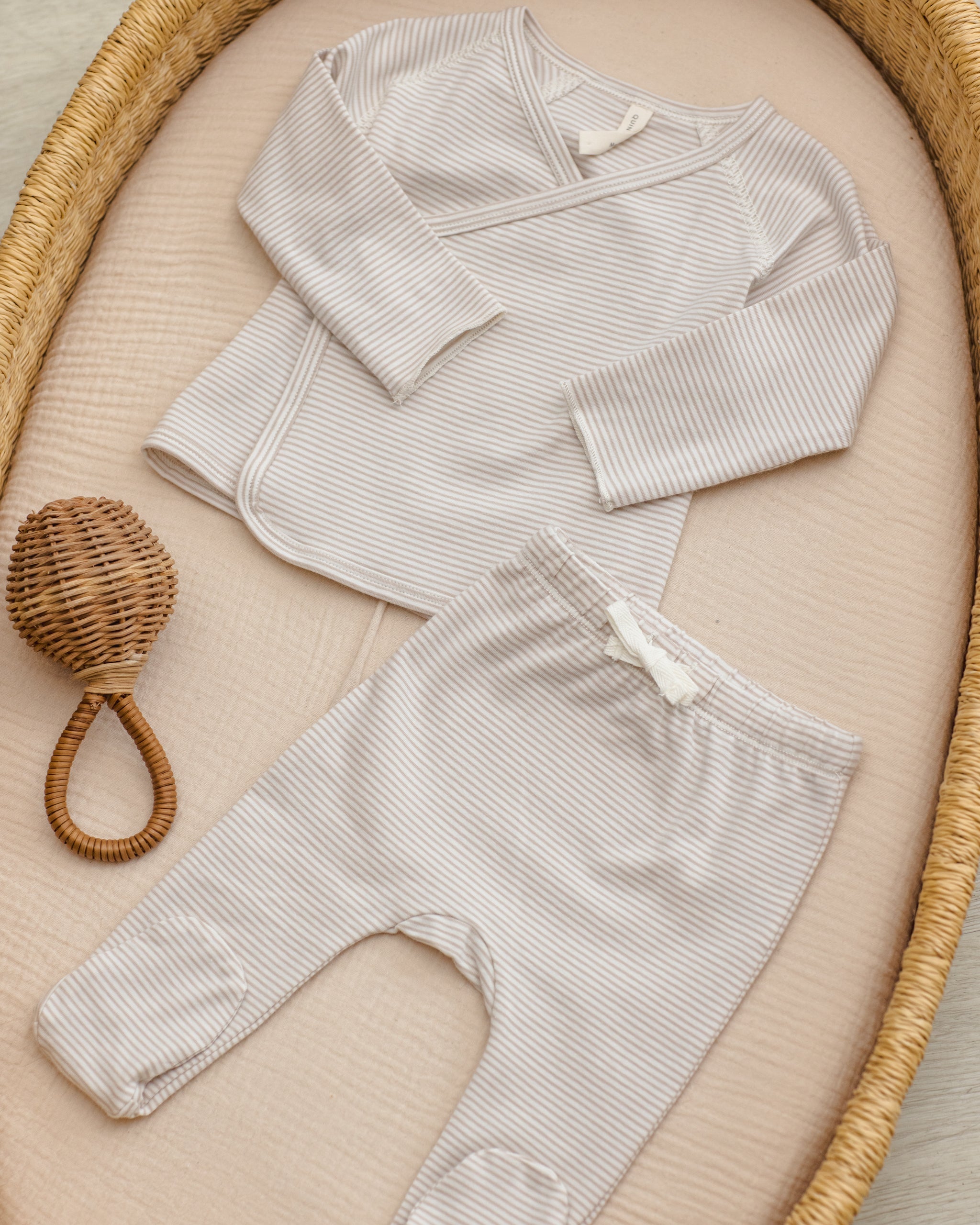 Wrap Top + Footed Pant Set Sky - Rylee + Cru | Kids Clothes | Trendy Baby Clothes | Modern Infant Outfits |
