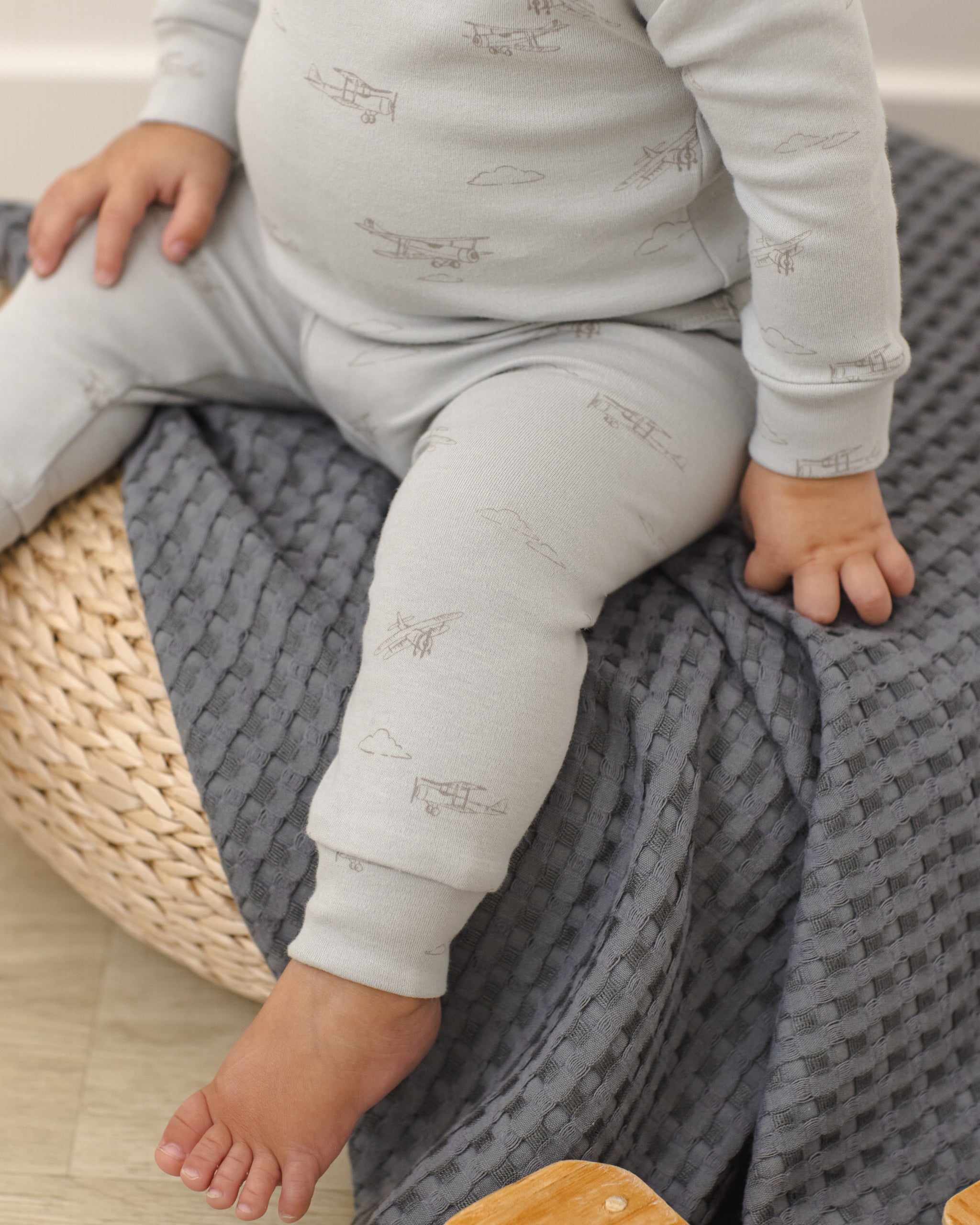 Jersey Pajama Set Airplane - Rylee + Cru | Kids Clothes | Trendy Baby Clothes | Modern Infant Outfits |