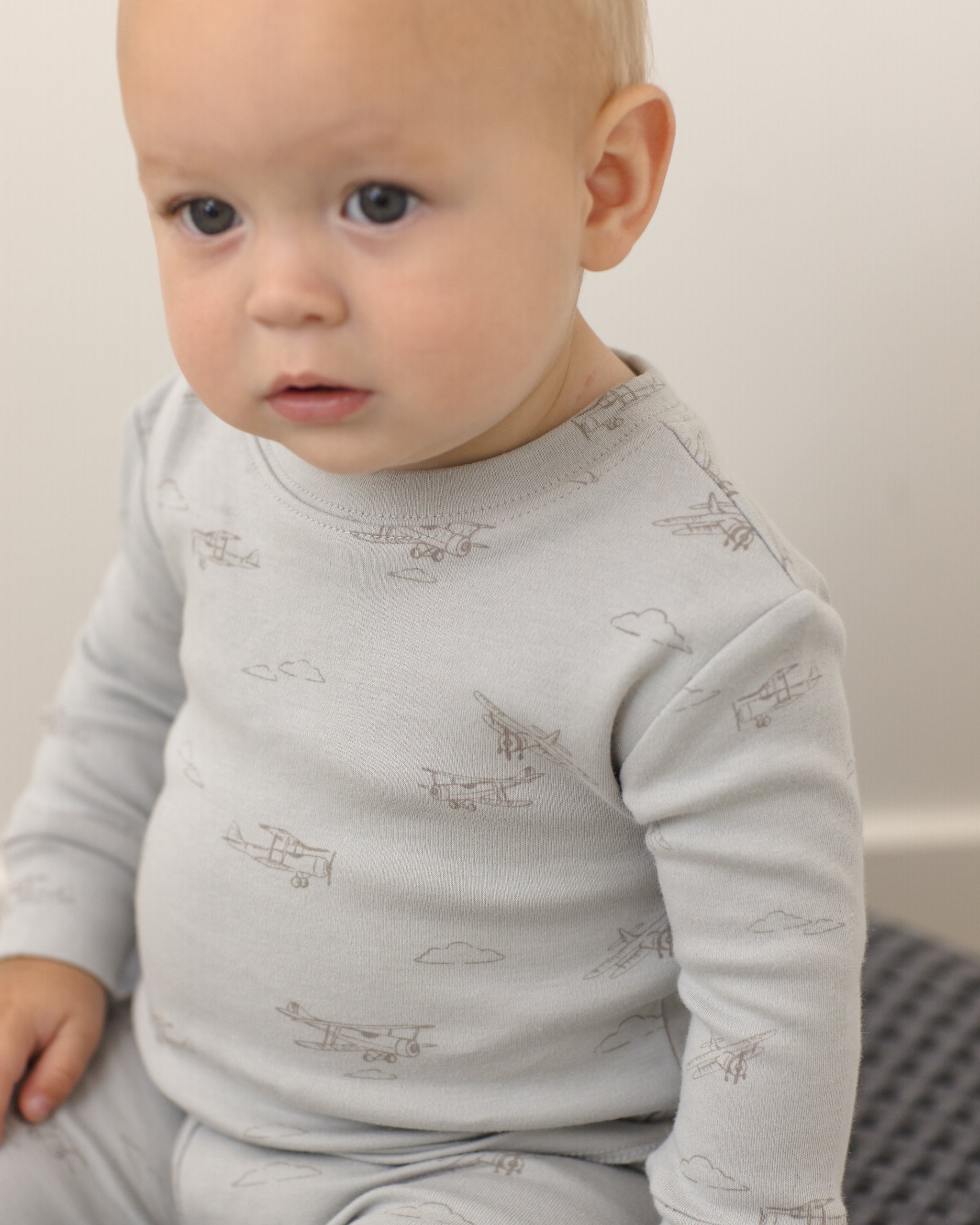 Jersey Pajama Set Airplane - Rylee + Cru | Kids Clothes | Trendy Baby Clothes | Modern Infant Outfits |