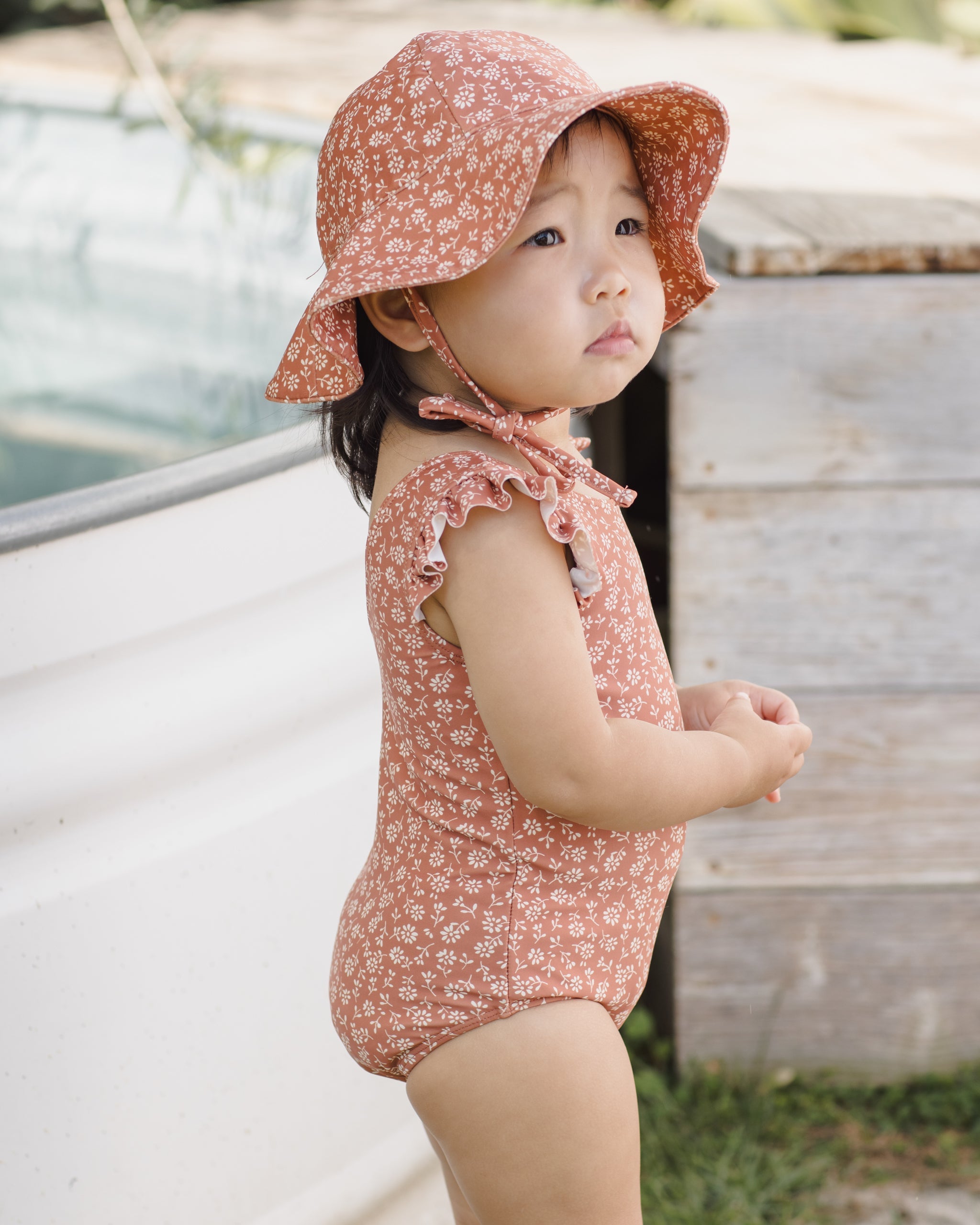 Sun Hat Poppy Floral - Rylee + Cru | Kids Clothes | Trendy Baby Clothes | Modern Infant Outfits |