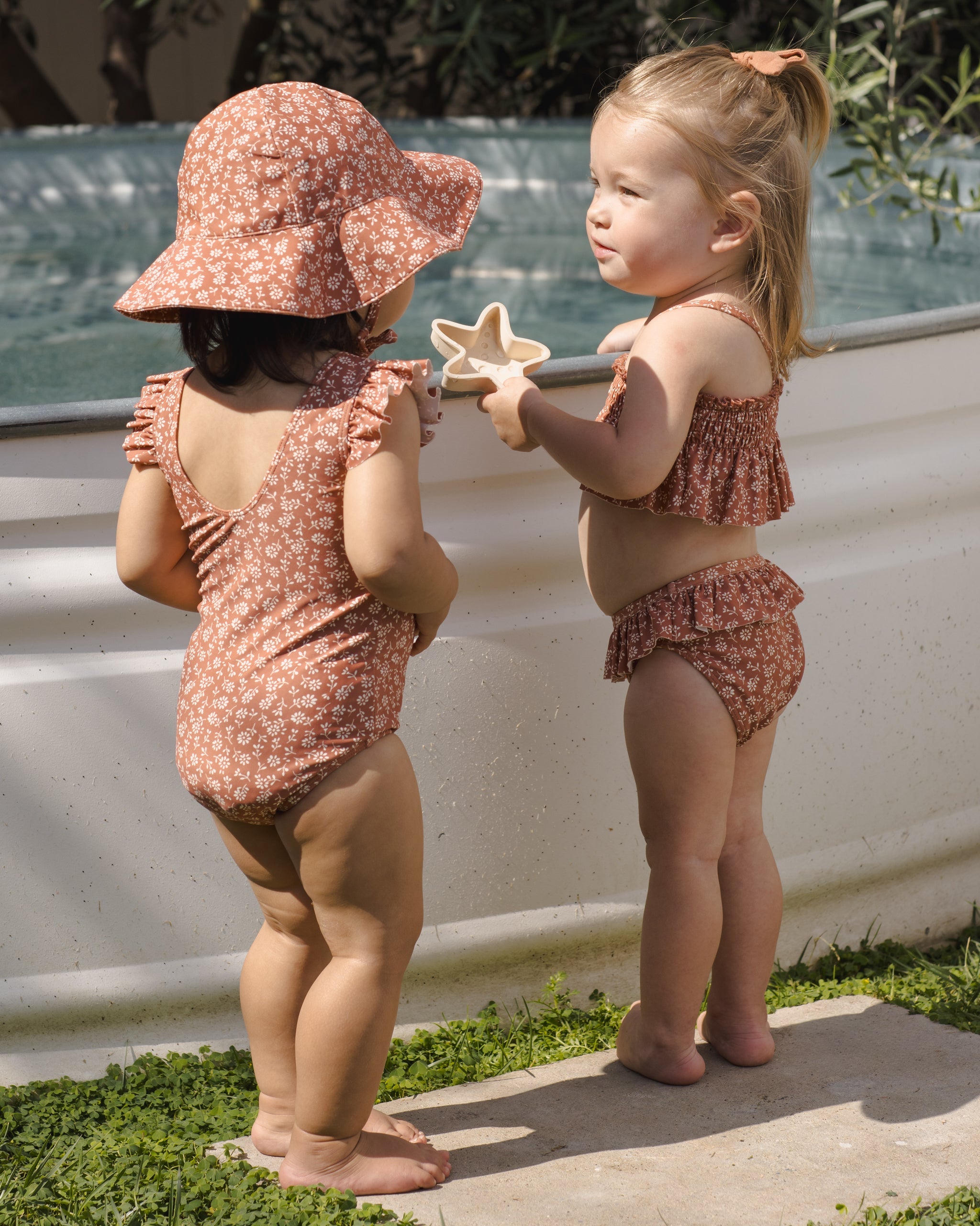 Sun Hat Poppy Floral - Rylee + Cru | Kids Clothes | Trendy Baby Clothes | Modern Infant Outfits |