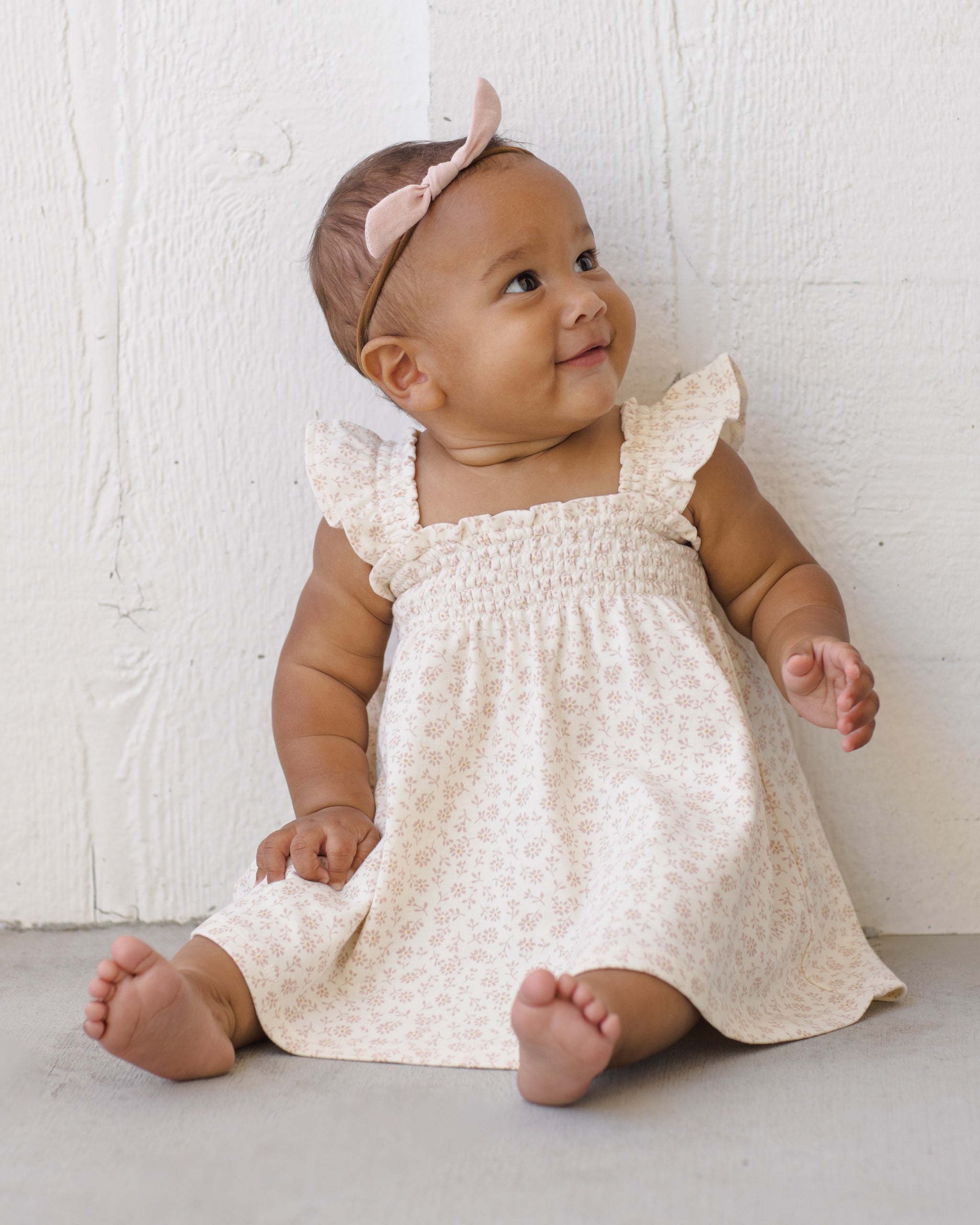 Smocked Jersey Dress Ditsy - Rylee + Cru | Kids Clothes | Trendy Baby Clothes | Modern Infant Outfits |