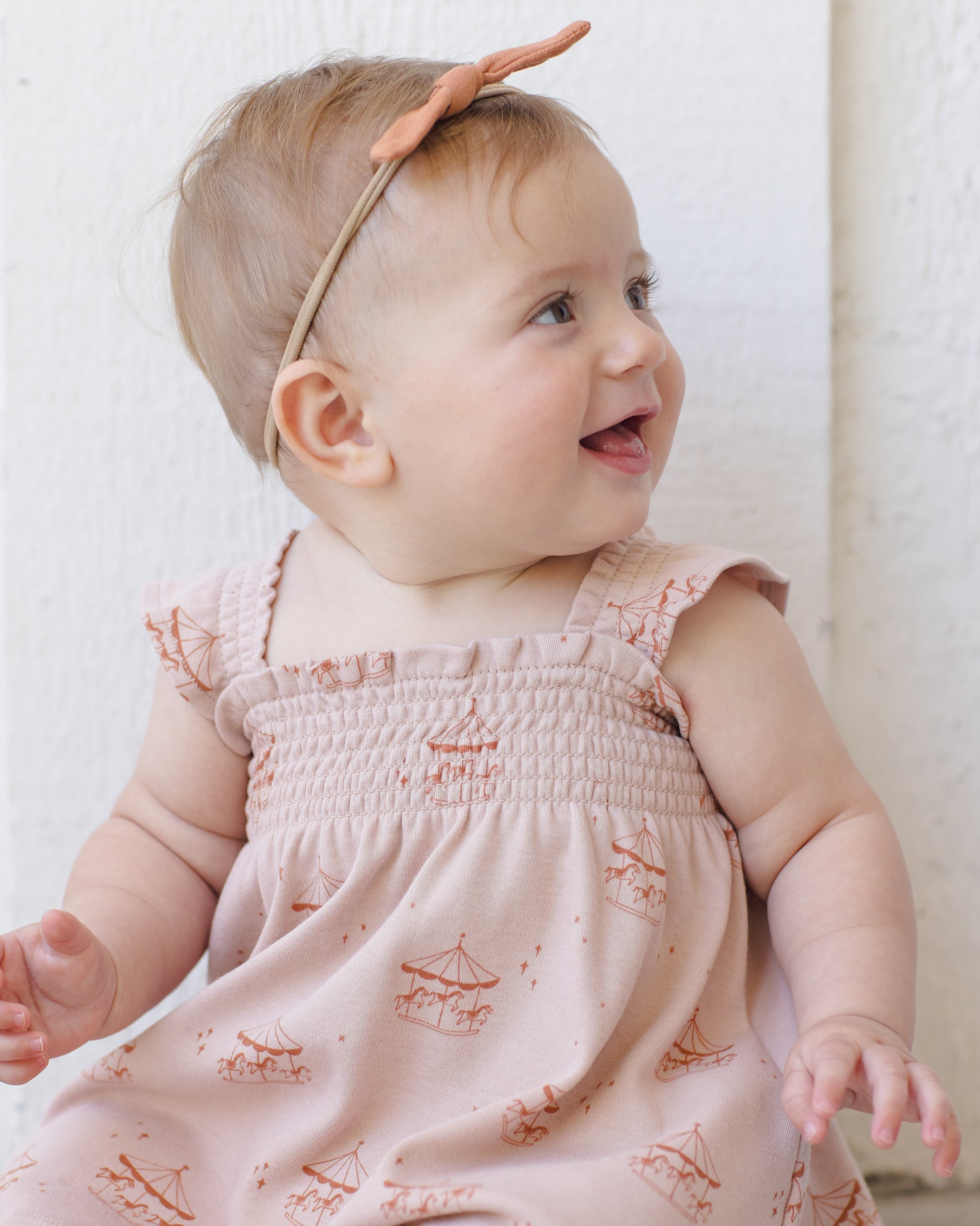 Smocked Jersey Dress Carousel - Rylee + Cru | Kids Clothes | Trendy Baby Clothes | Modern Infant Outfits |