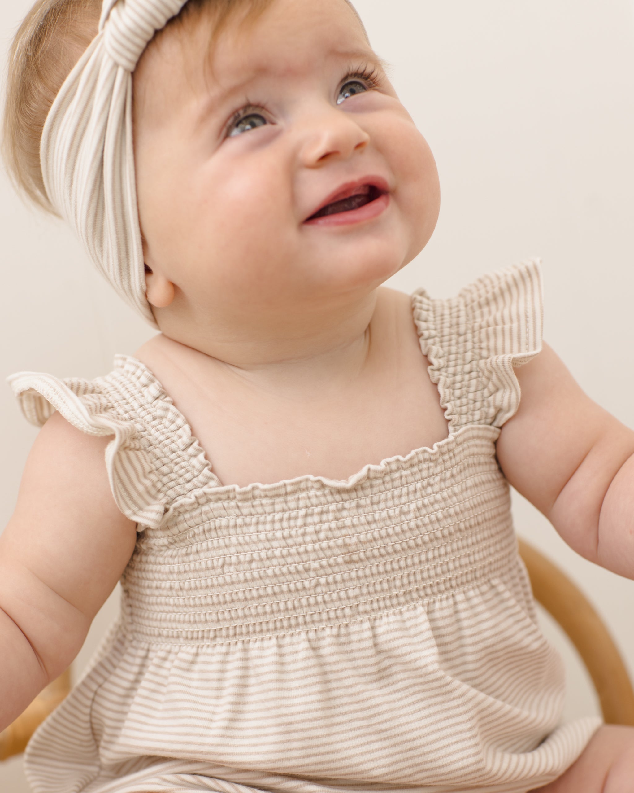 Knotted Headband Oat Micro Stripe - Rylee + Cru | Kids Clothes | Trendy Baby Clothes | Modern Infant Outfits |