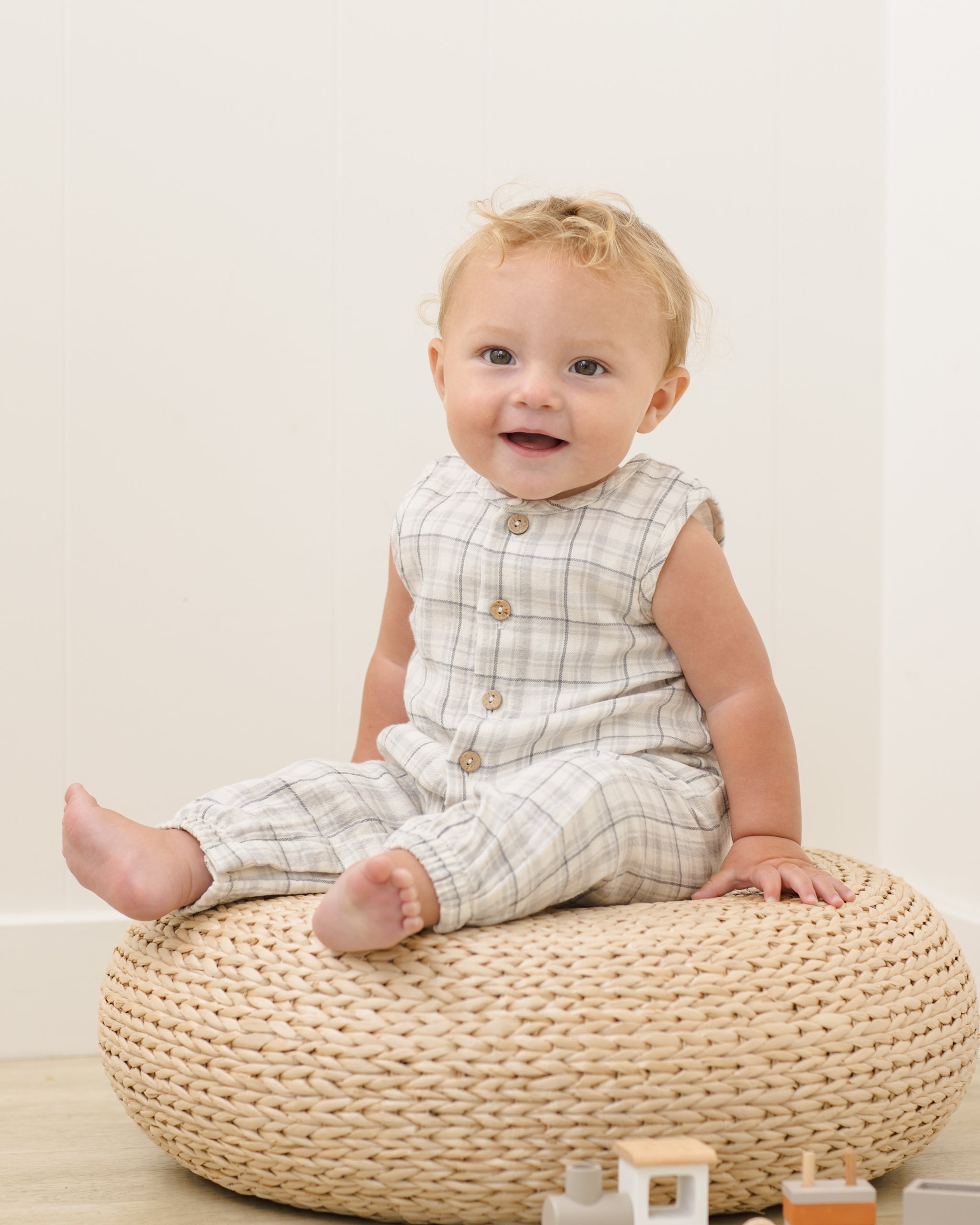 Woven Jumpsuit Blue Plaid - Rylee + Cru | Kids Clothes | Trendy Baby Clothes | Modern Infant Outfits |
