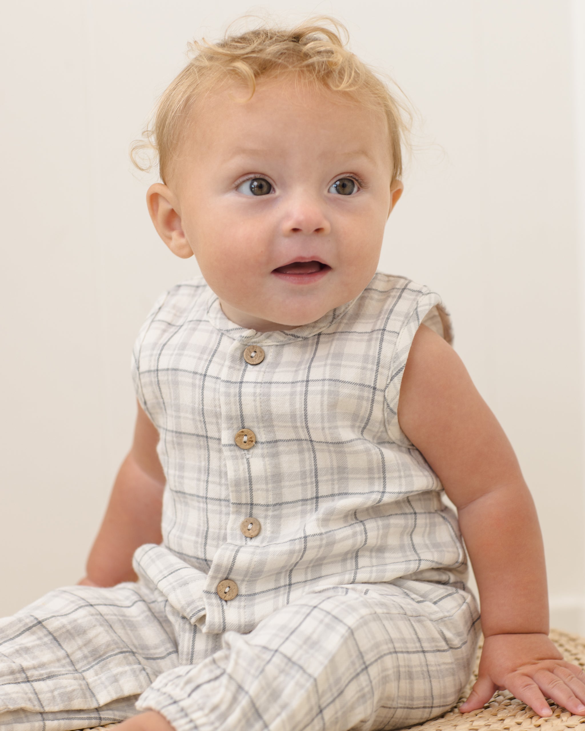 Woven Jumpsuit Blue Plaid - Rylee + Cru | Kids Clothes | Trendy Baby Clothes | Modern Infant Outfits |
