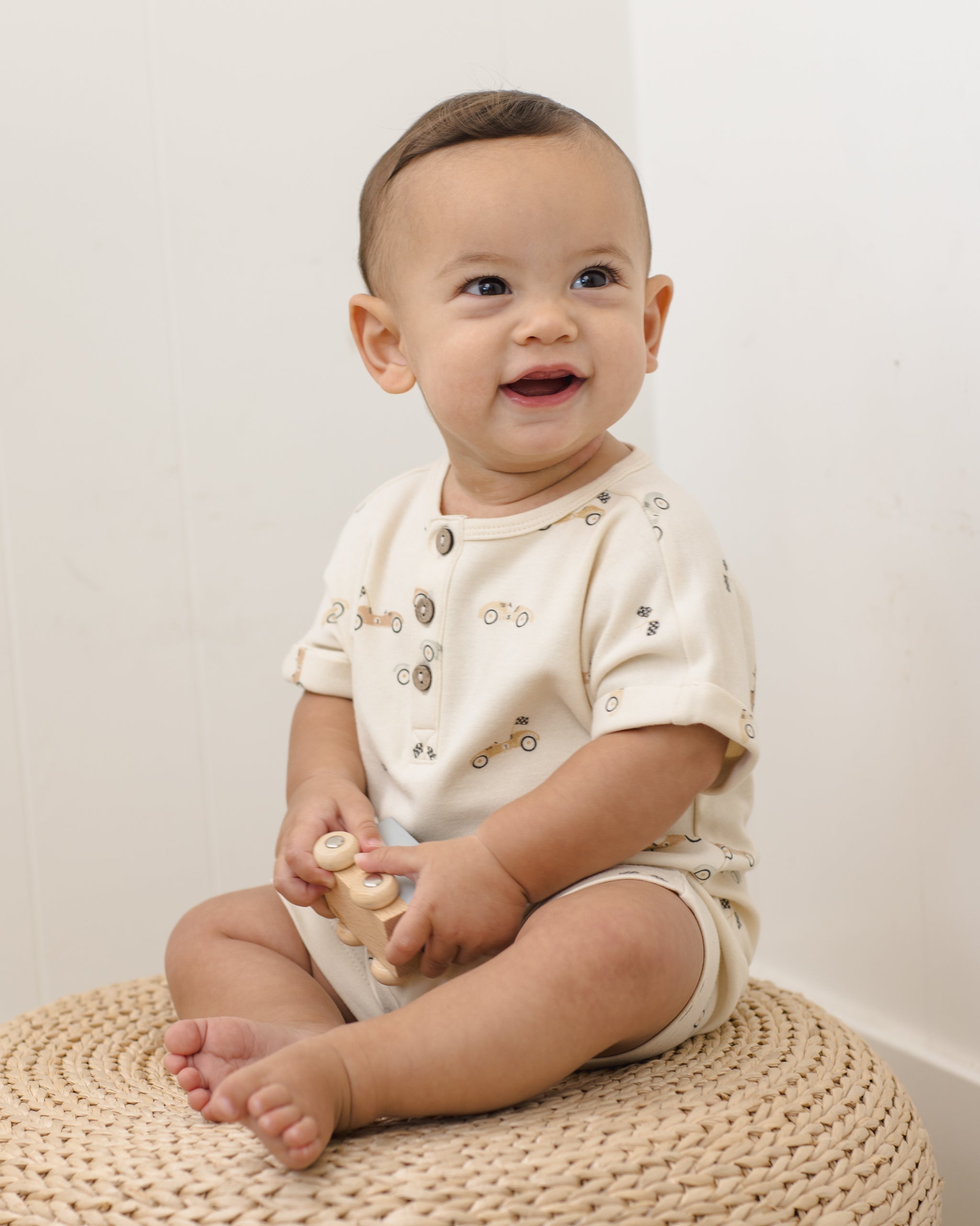 Short Sleeve One-Piece Race Car - Rylee + Cru | Kids Clothes | Trendy Baby Clothes | Modern Infant Outfits |