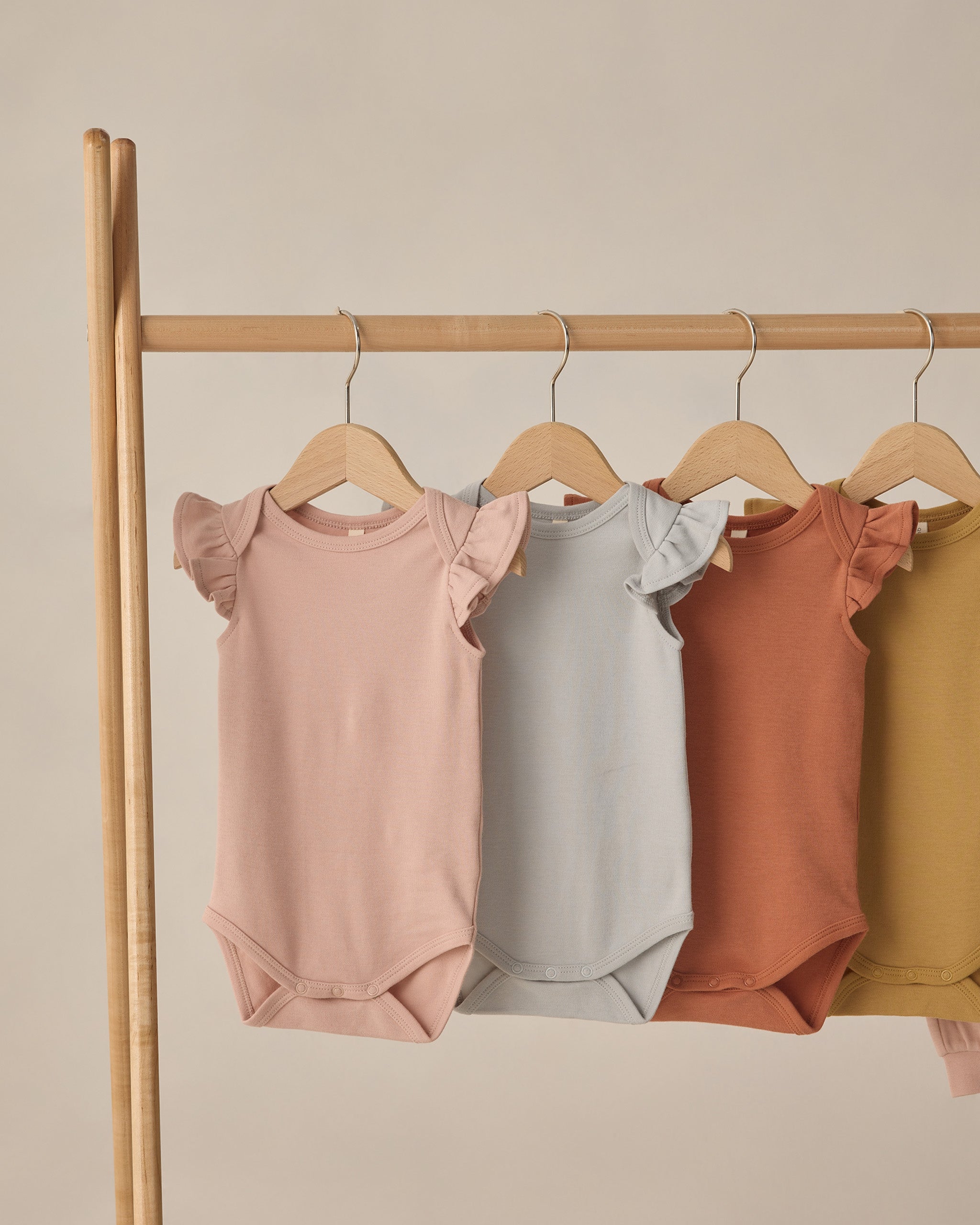 Flutter Sleeve Bodysuit Sky - Rylee + Cru | Kids Clothes | Trendy Baby Clothes | Modern Infant Outfits |