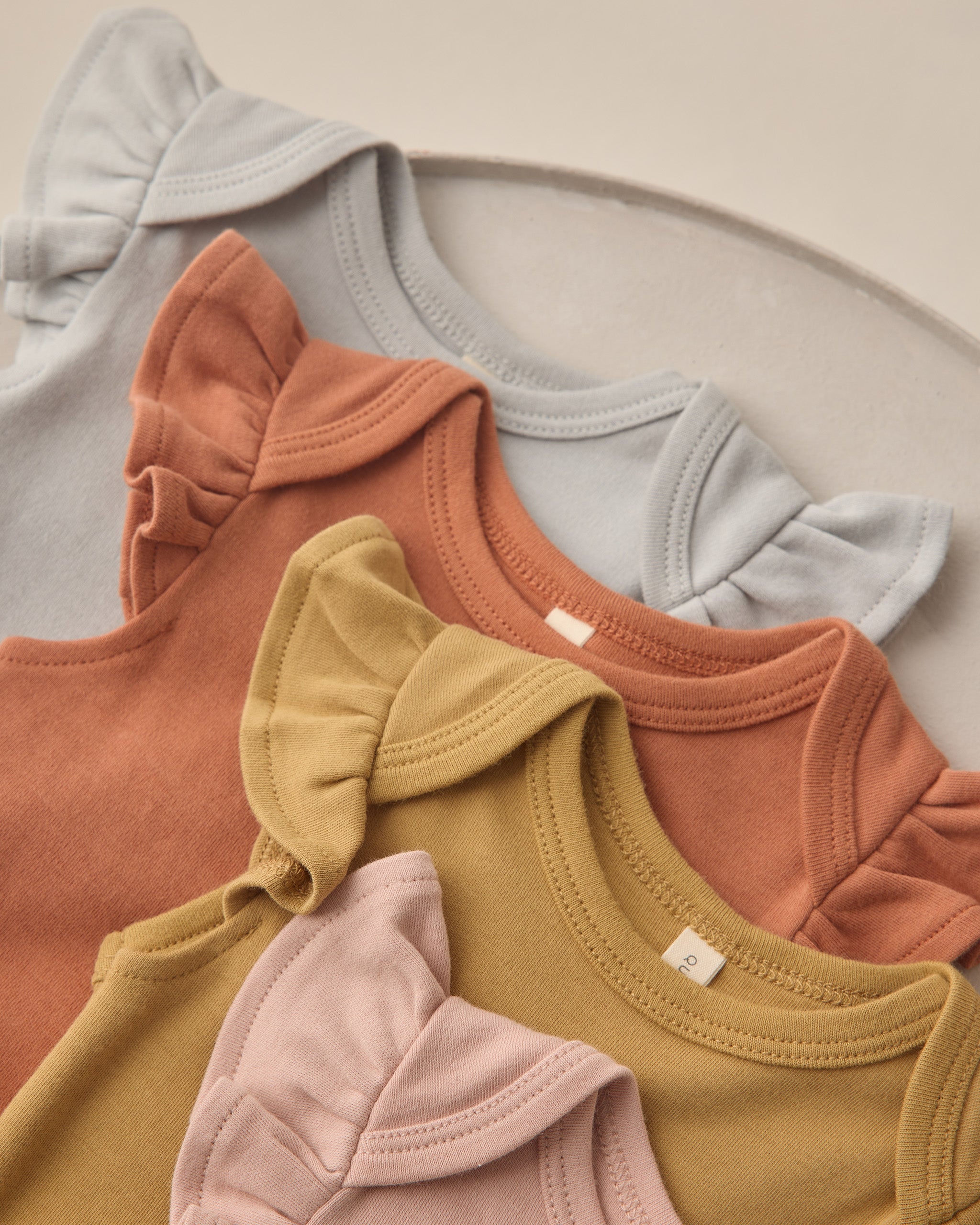 Flutter Sleeve Bodysuit Sky - Rylee + Cru | Kids Clothes | Trendy Baby Clothes | Modern Infant Outfits |