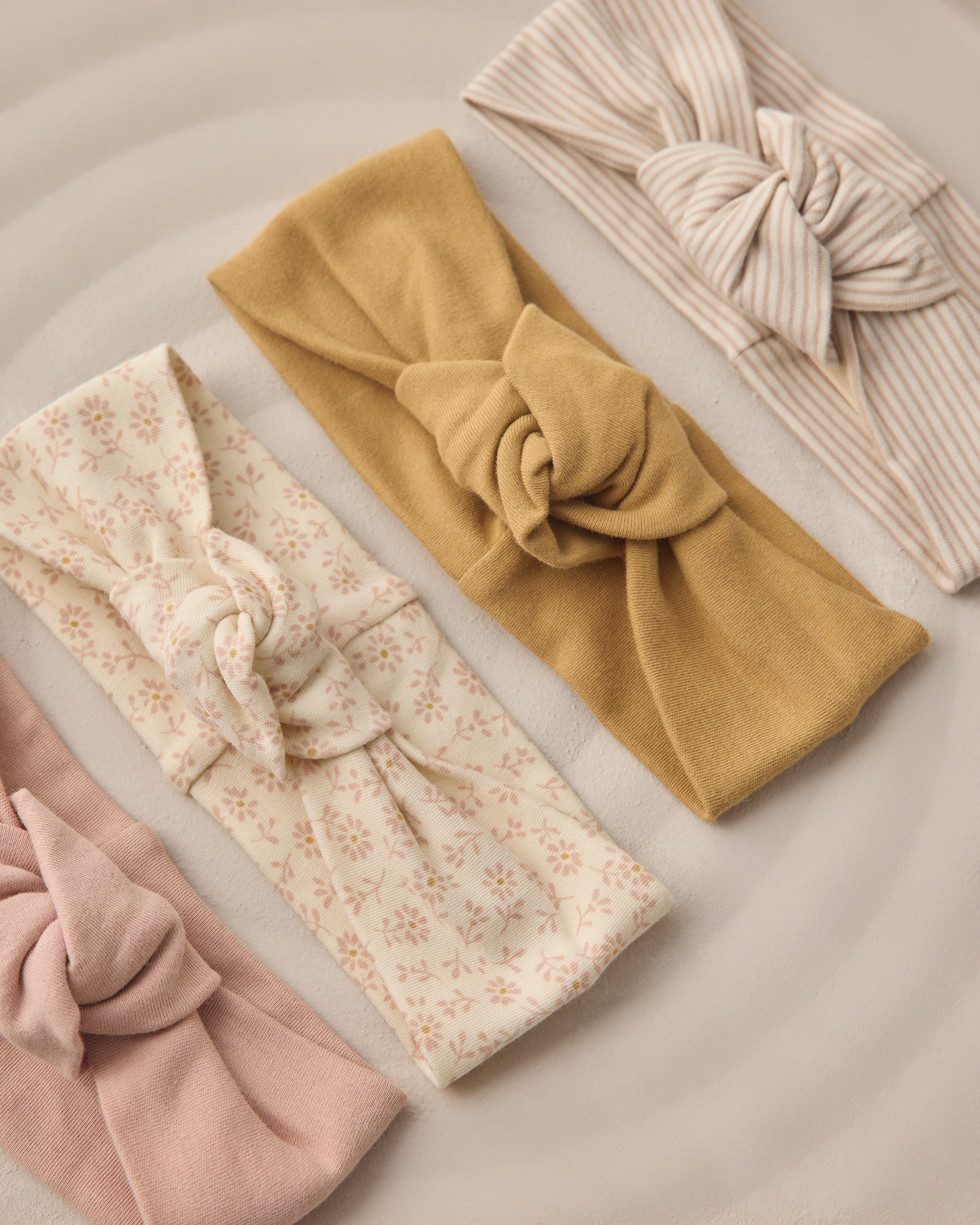 Knotted Headband Oat Micro Stripe - Rylee + Cru | Kids Clothes | Trendy Baby Clothes | Modern Infant Outfits |