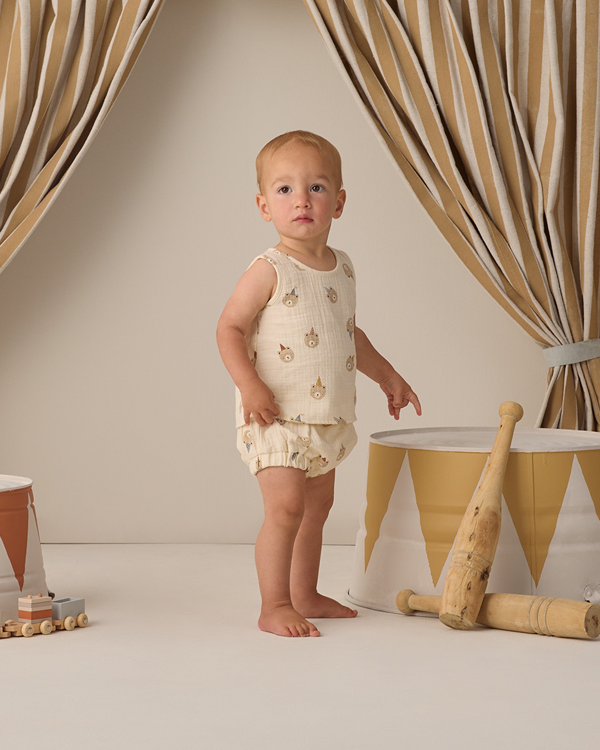 Woven Tank Set Party Bears - Rylee + Cru | Kids Clothes | Trendy Baby Clothes | Modern Infant Outfits |
