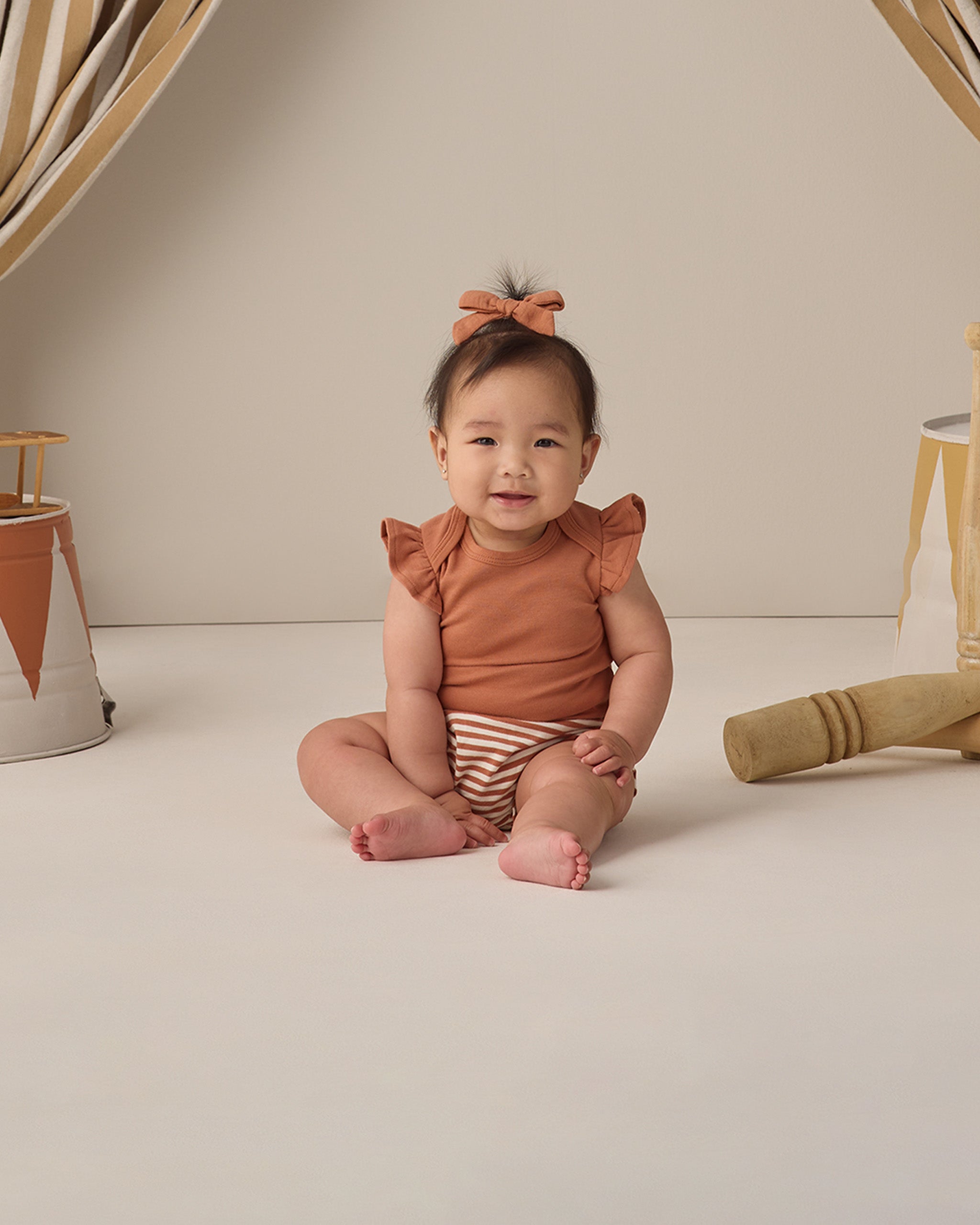 Gathered Bloomer Poppy Stripe - Rylee + Cru | Kids Clothes | Trendy Baby Clothes | Modern Infant Outfits |