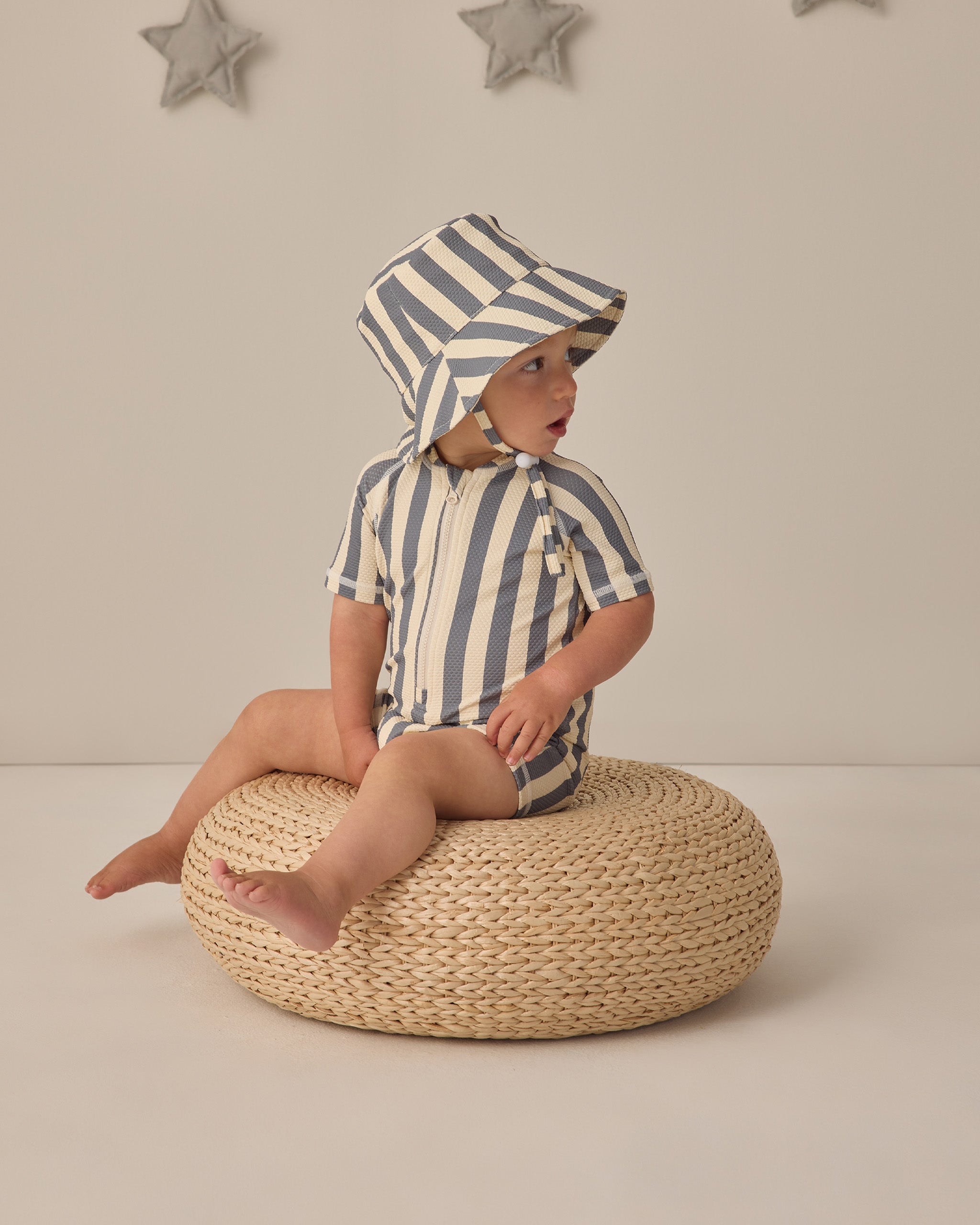 Zip Rashguard One-Piece Retro Ocean Stripe - Rylee + Cru | Kids Clothes | Trendy Baby Clothes | Modern Infant Outfits |