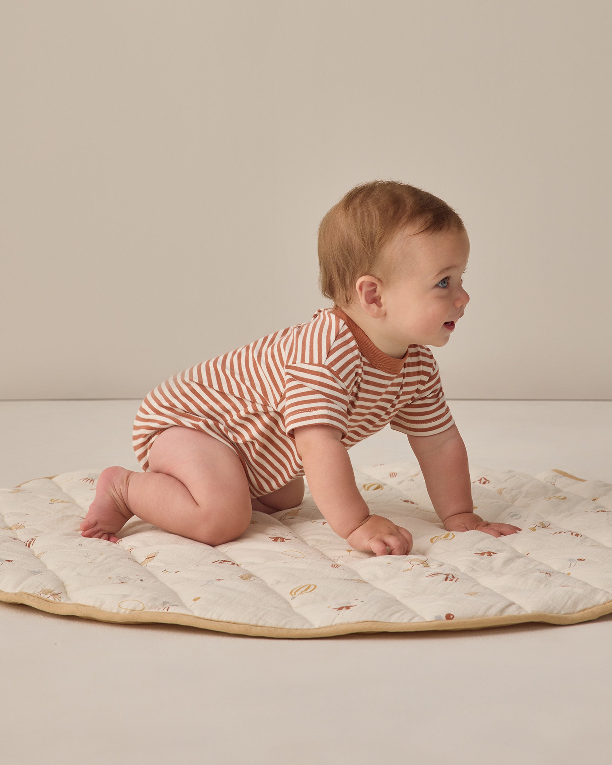 Relaxed Bubble Romper Poppy Stripe - Rylee + Cru | Kids Clothes | Trendy Baby Clothes | Modern Infant Outfits |