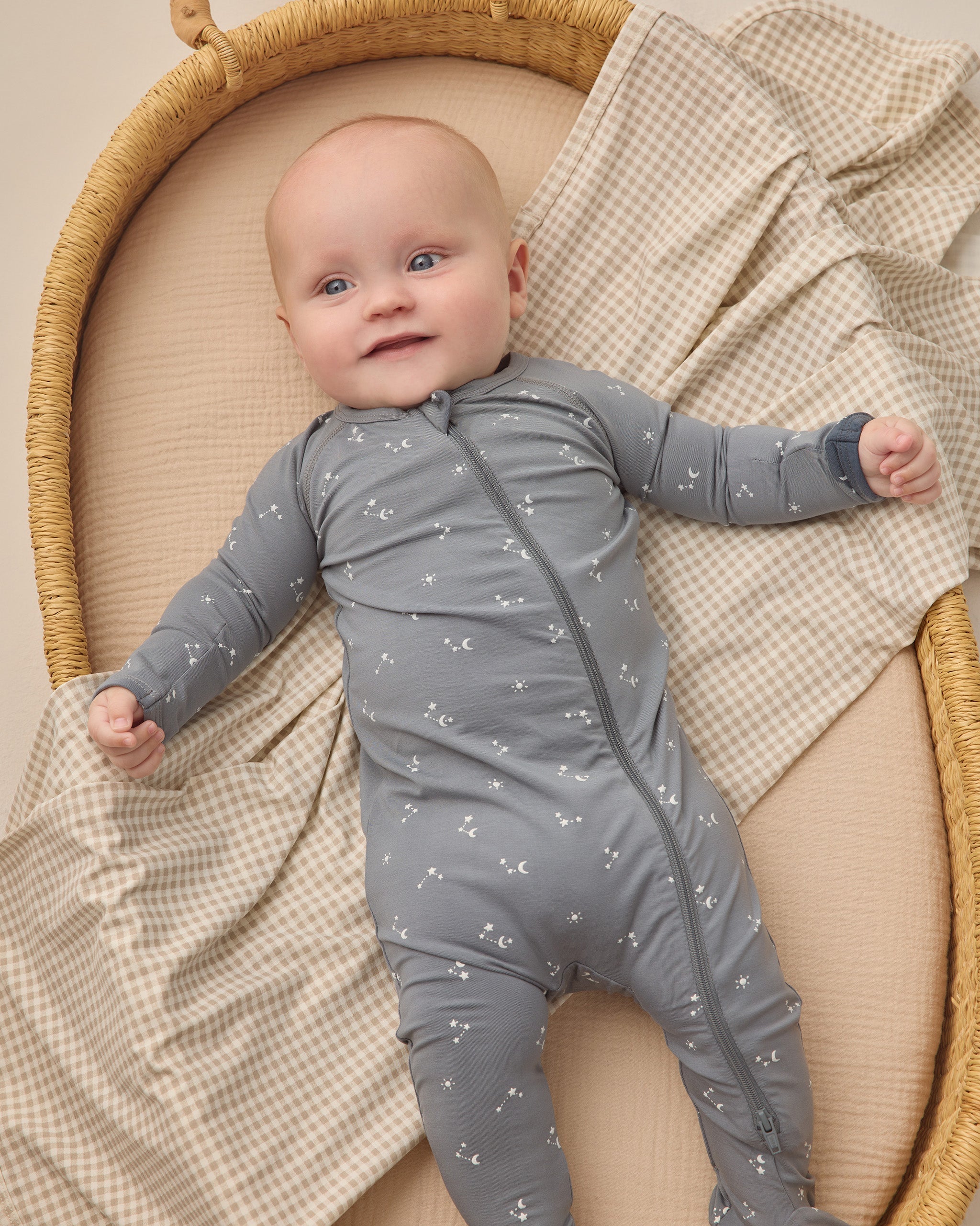 Bamboo Swaddle Oat Gingham - Rylee + Cru | Kids Clothes | Trendy Baby Clothes | Modern Infant Outfits |