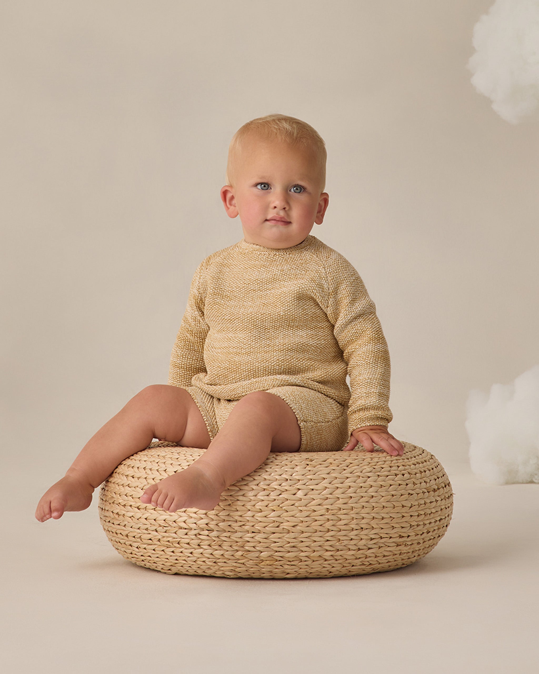 Summer Knit Set Heathered Honey - Rylee + Cru | Kids Clothes | Trendy Baby Clothes | Modern Infant Outfits |