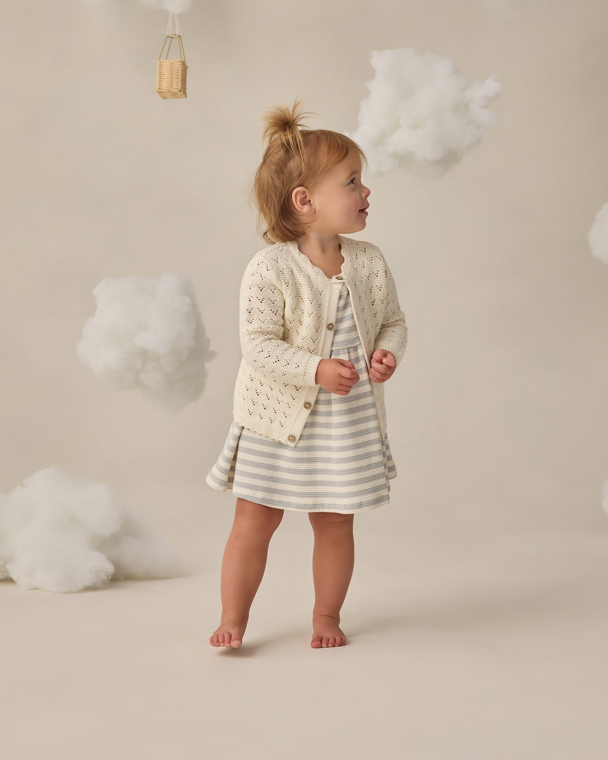 Flutter Sleeve Dress Sky Stripe - Rylee + Cru | Kids Clothes | Trendy Baby Clothes | Modern Infant Outfits |
