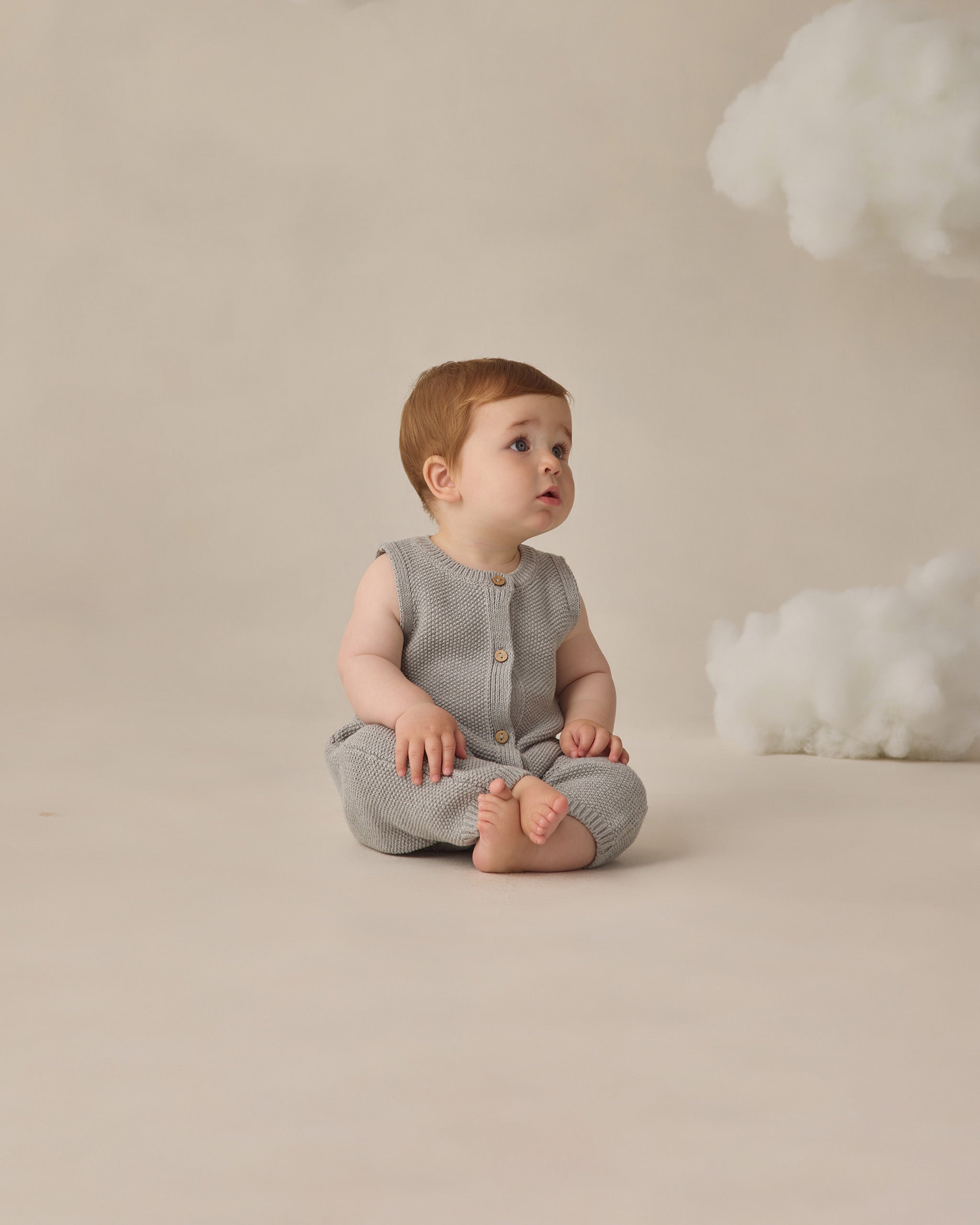 Knit Jumpsuit Heathered Sky - Rylee + Cru | Kids Clothes | Trendy Baby Clothes | Modern Infant Outfits |