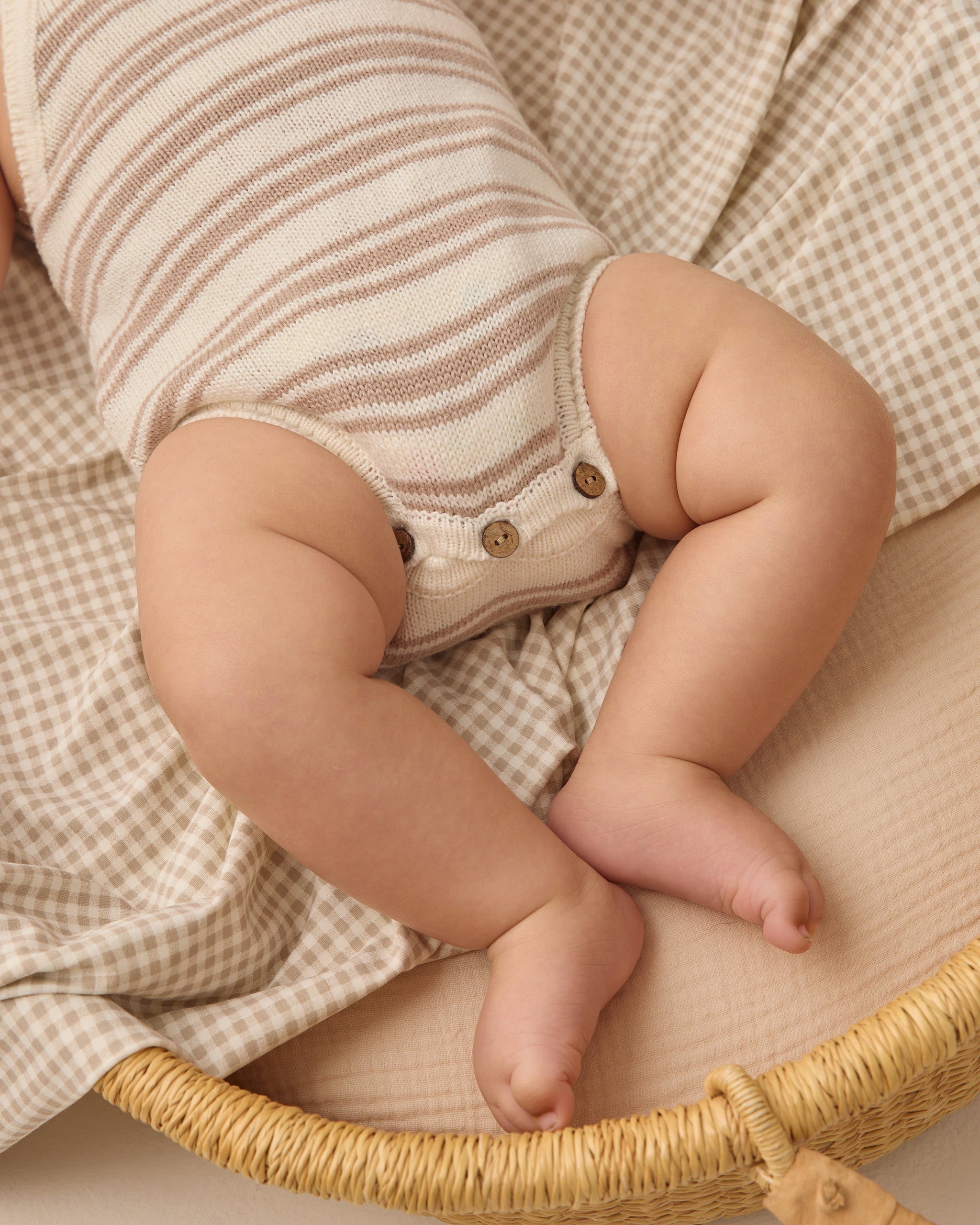 Tatum Romper Oat Stripe - Rylee + Cru | Kids Clothes | Trendy Baby Clothes | Modern Infant Outfits |