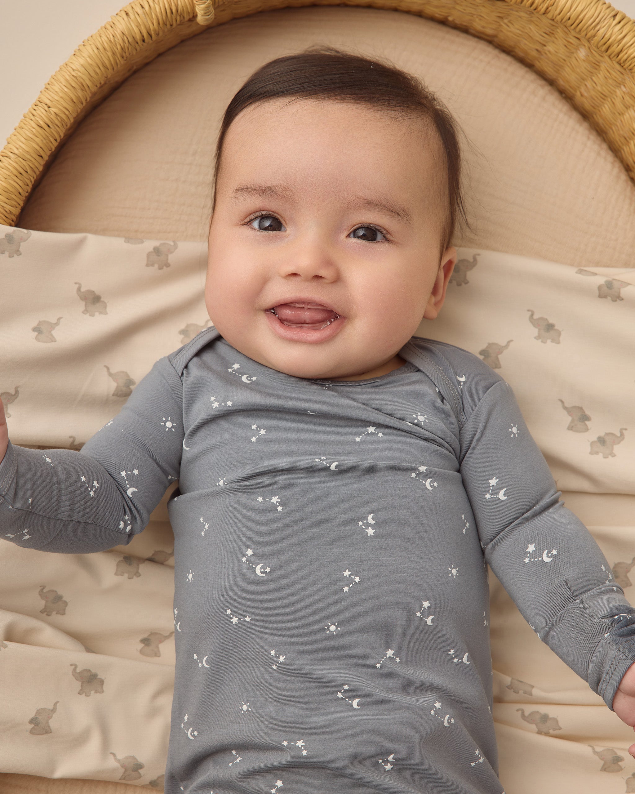 Bamboo Baby Gown + Hat Set Starlight - Rylee + Cru | Kids Clothes | Trendy Baby Clothes | Modern Infant Outfits |