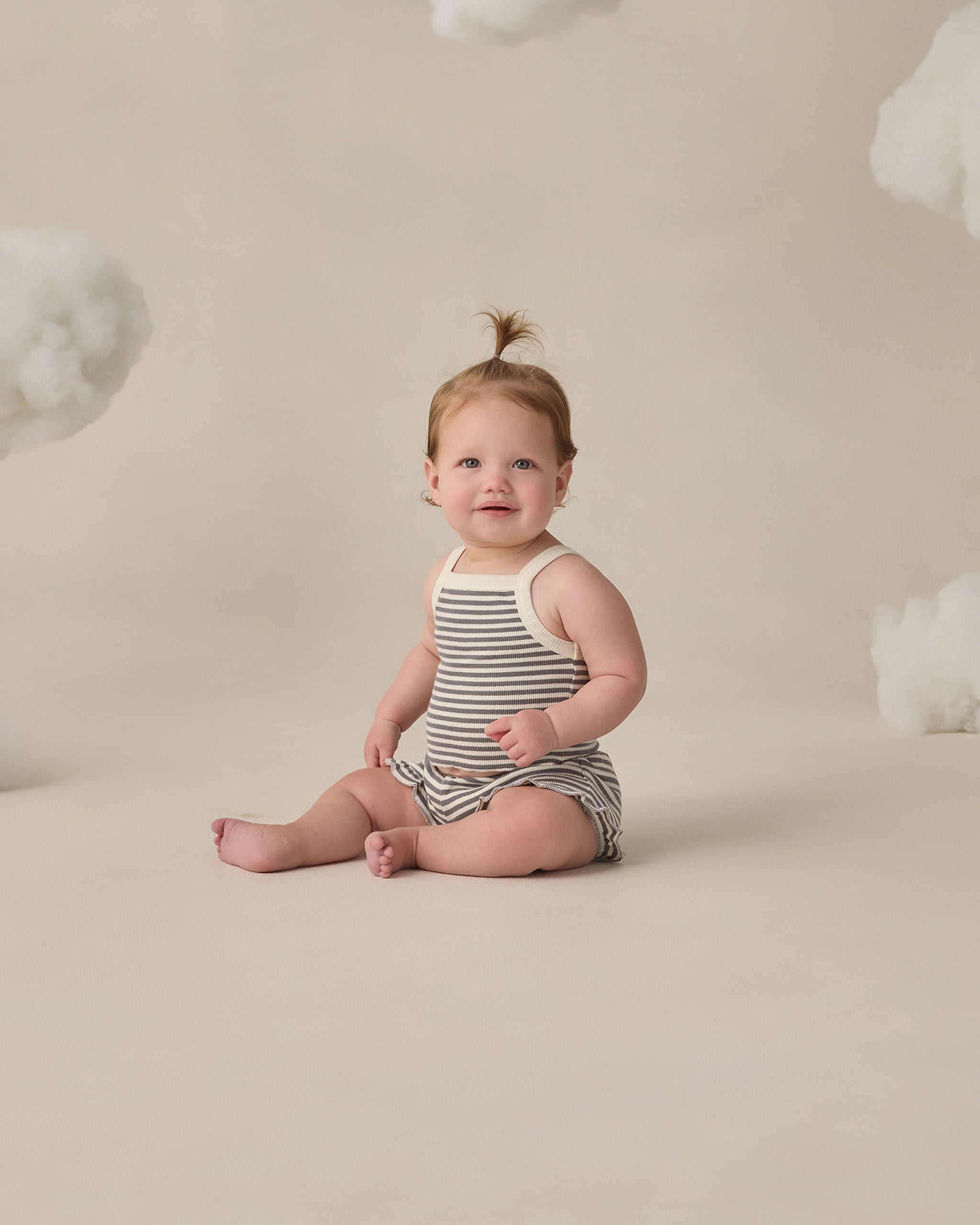 Evie Tank + Shortie Set Ocean Stripe - Rylee + Cru | Kids Clothes | Trendy Baby Clothes | Modern Infant Outfits |