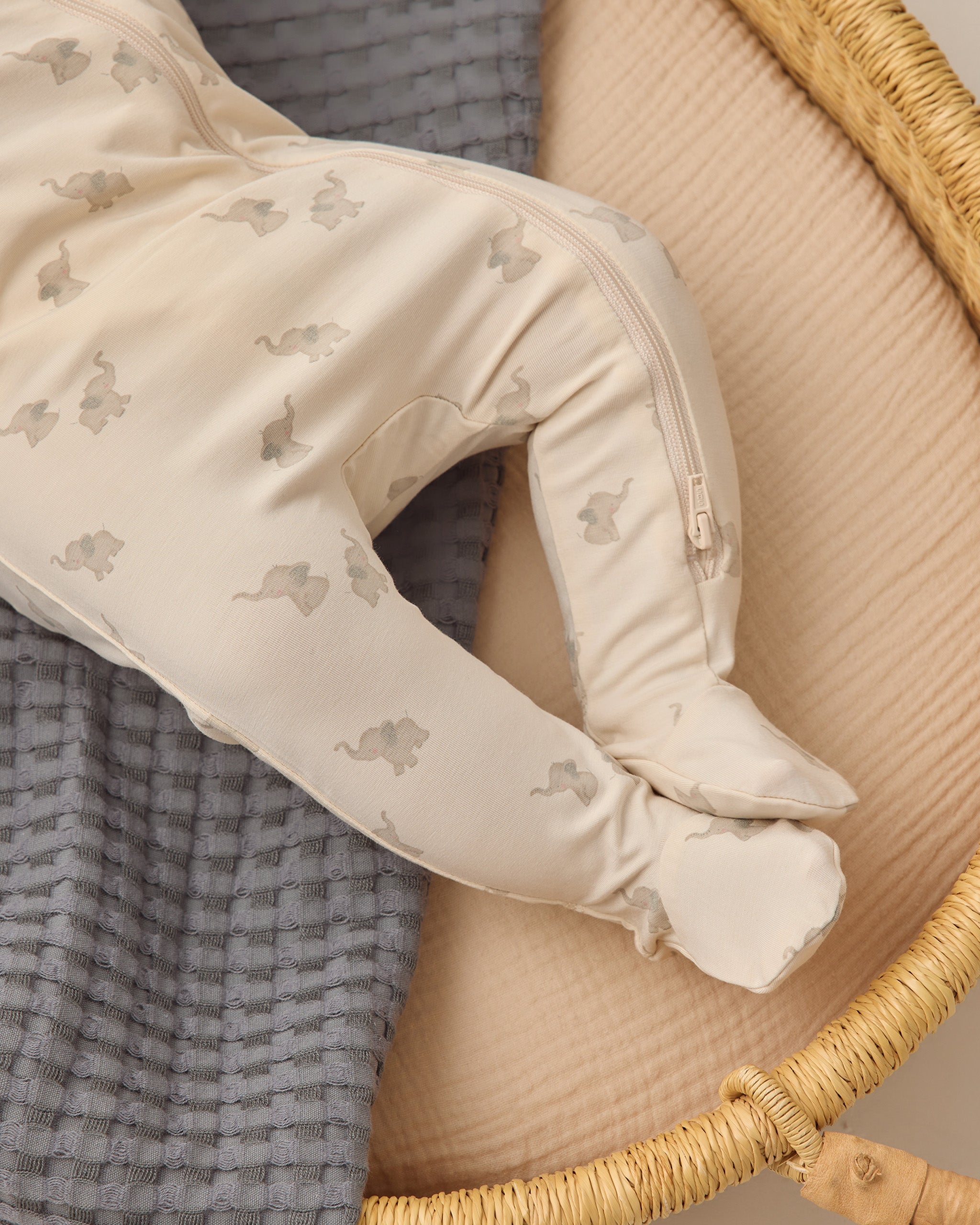 Bamboo Zip Footie Elephants - Rylee + Cru | Kids Clothes | Trendy Baby Clothes | Modern Infant Outfits |