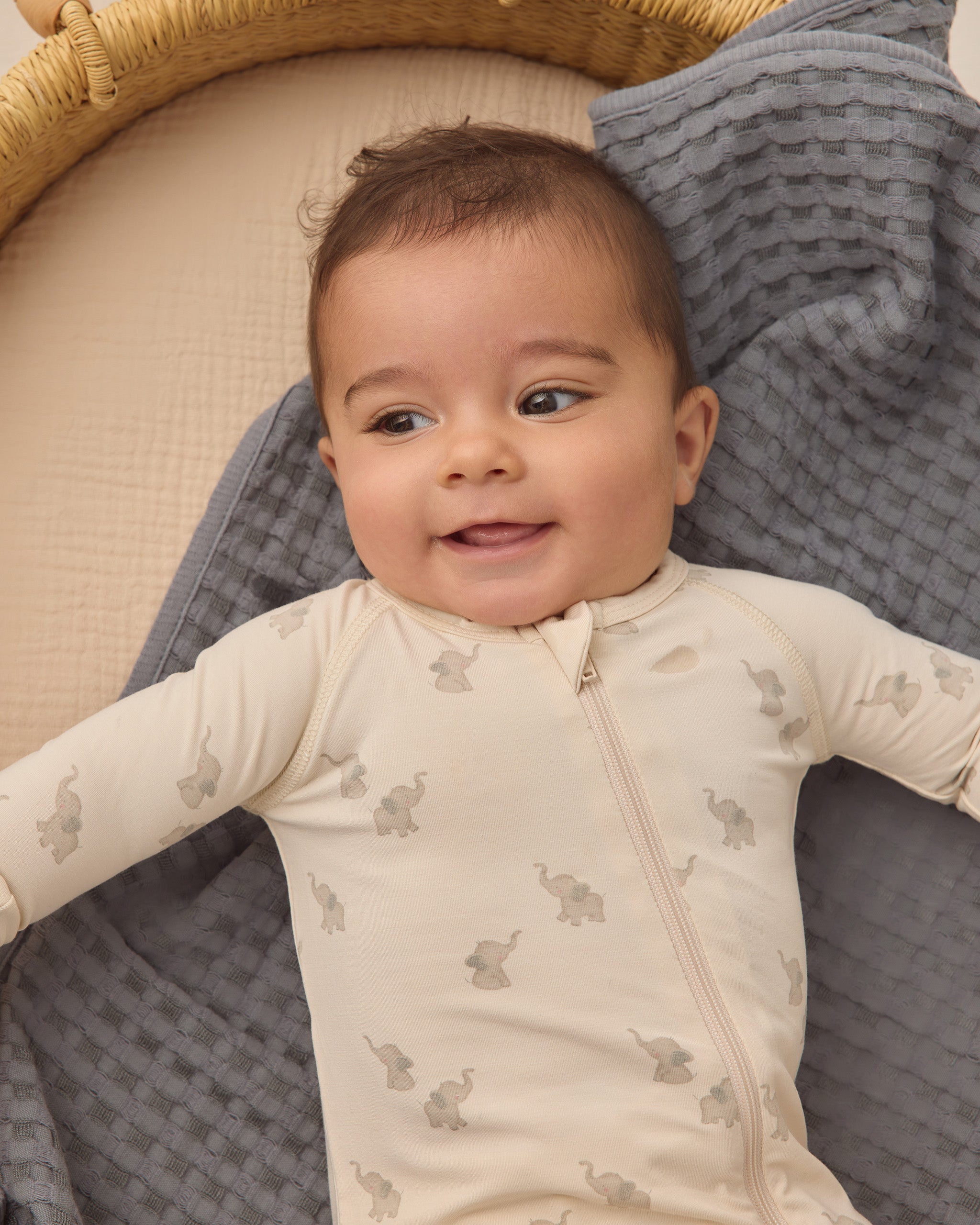 Bamboo Zip Footie Elephants - Rylee + Cru | Kids Clothes | Trendy Baby Clothes | Modern Infant Outfits |