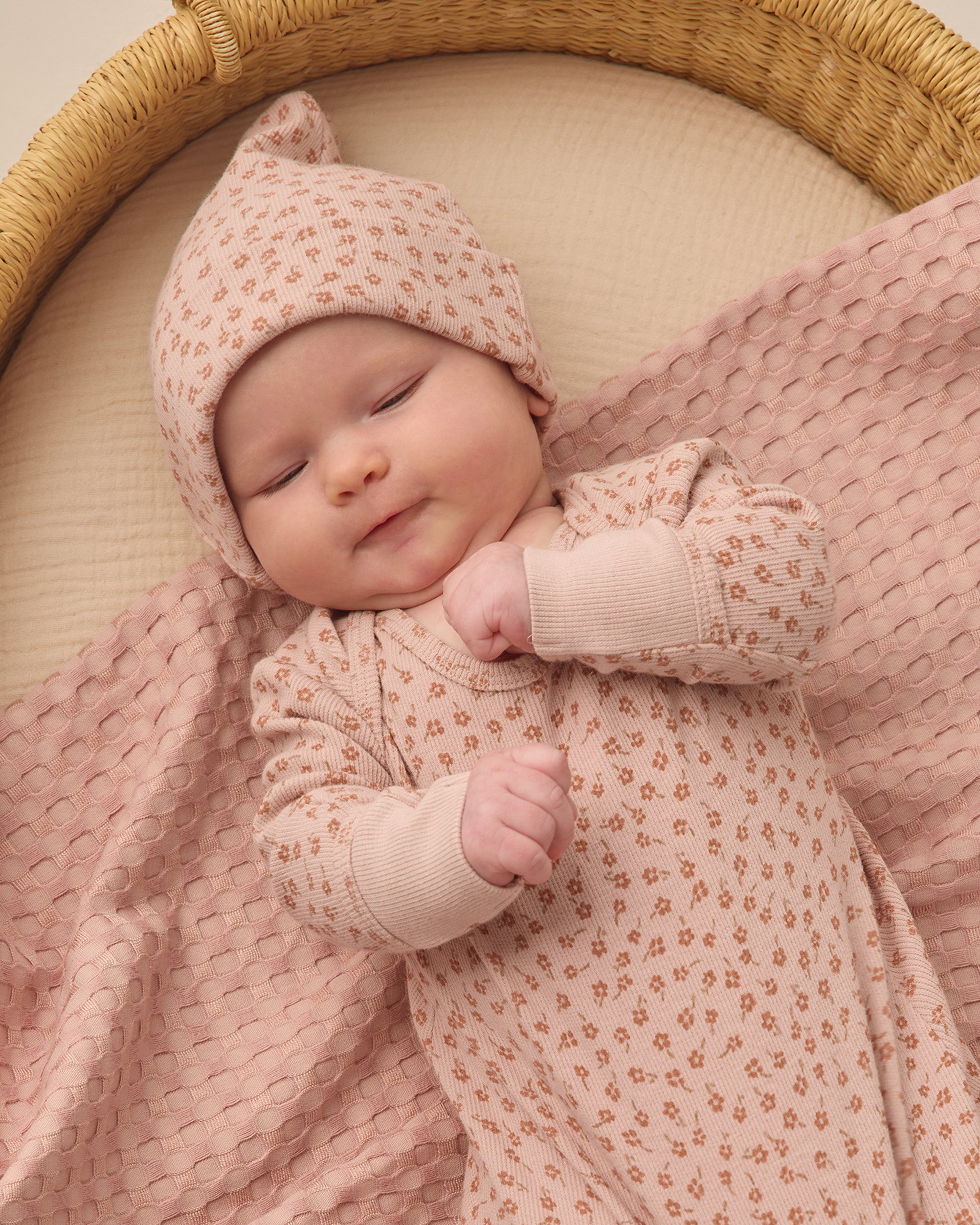 Knotted Baby Gown + Hat Set Posy - Rylee + Cru | Kids Clothes | Trendy Baby Clothes | Modern Infant Outfits |